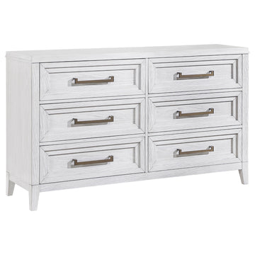  Coaster Furniture Marielle 224843 6-Drawer Bedroom Dresser - Distressed White IMAGE 1