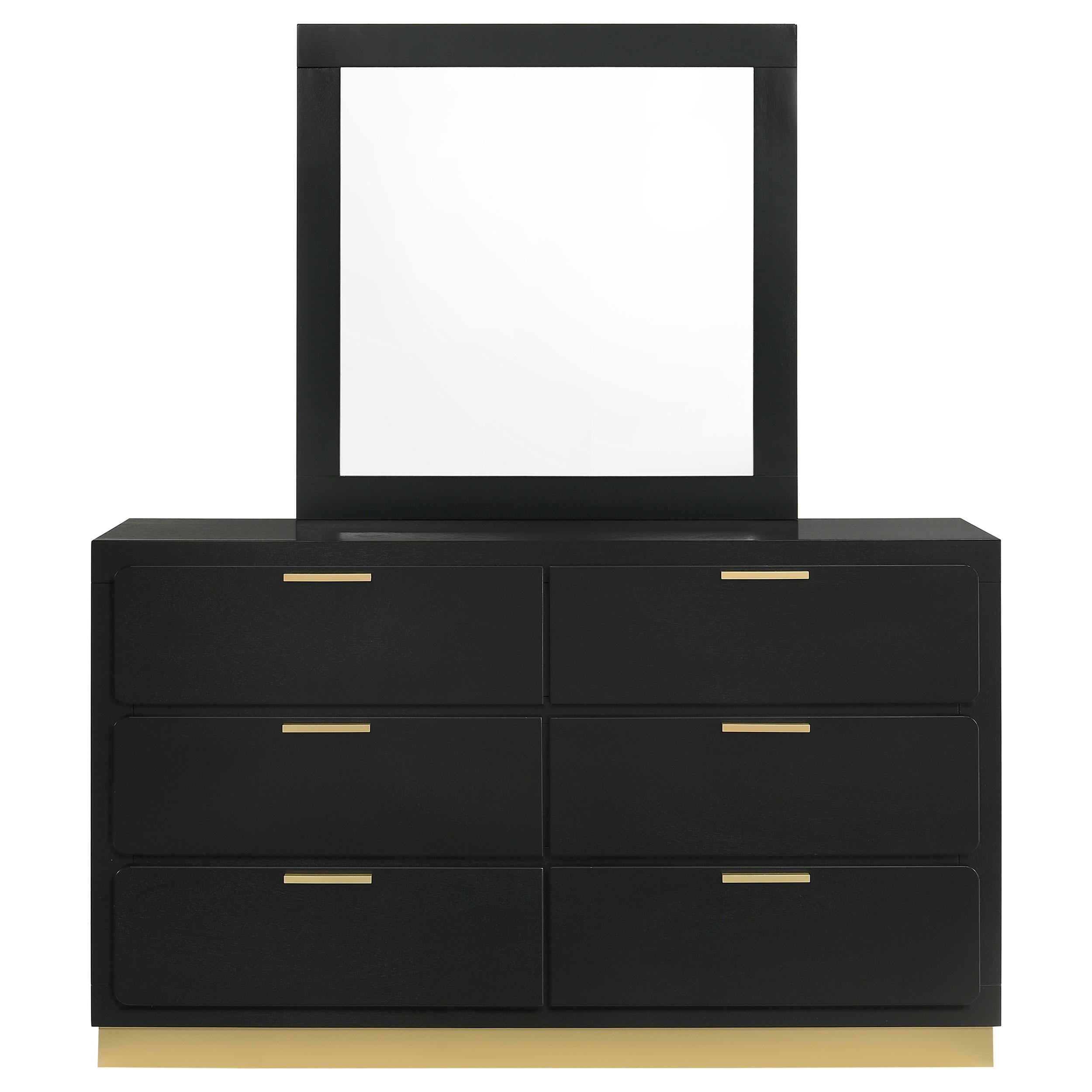  Coaster Furniture Caraway 224783M 6-Drawer Dresser with Mirror - Black IMAGE 2