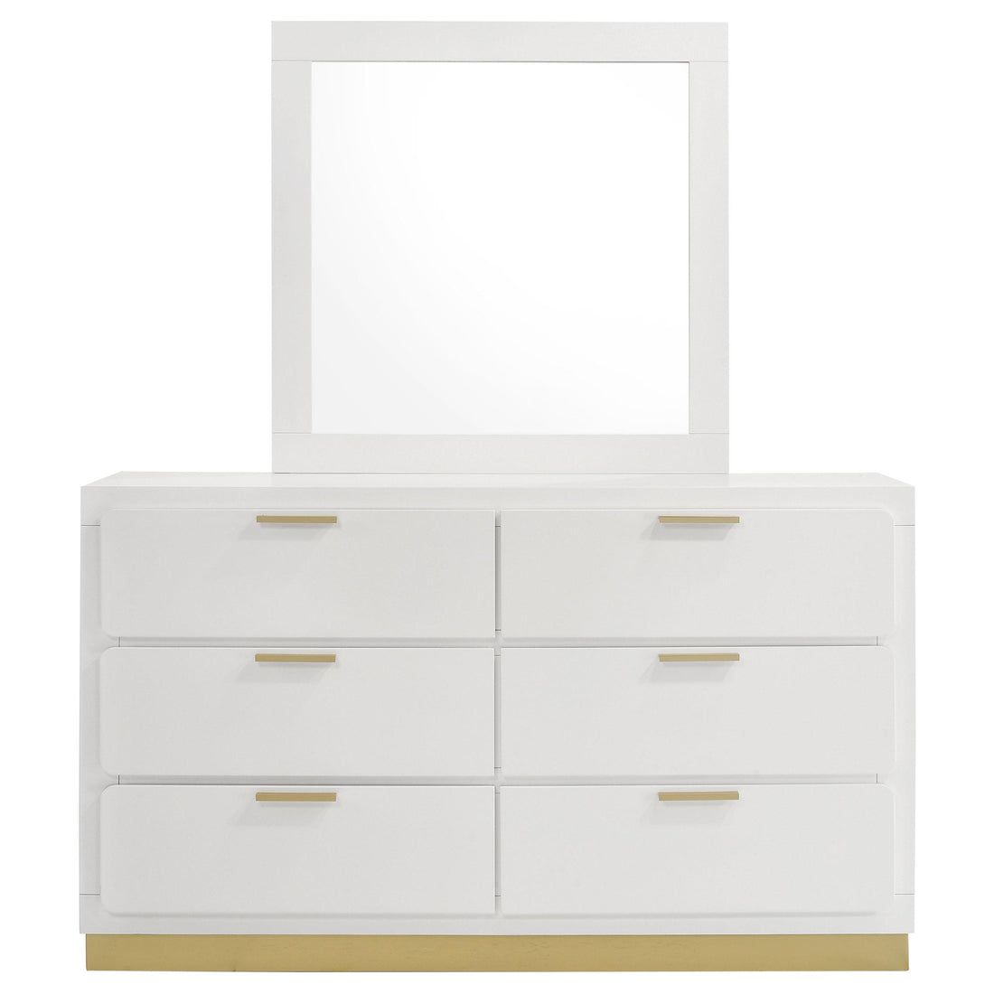  Coaster Furniture Caraway 224773M 6-Drawer Dresser with Mirror - White IMAGE 1