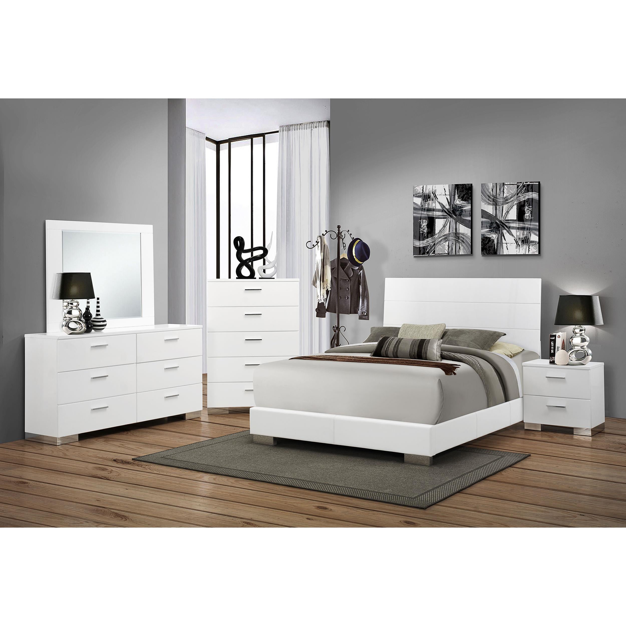  Coaster Furniture Felicity 203503M 6-Drawer Wood Dresser with Mirror - White High Gloss IMAGE 11