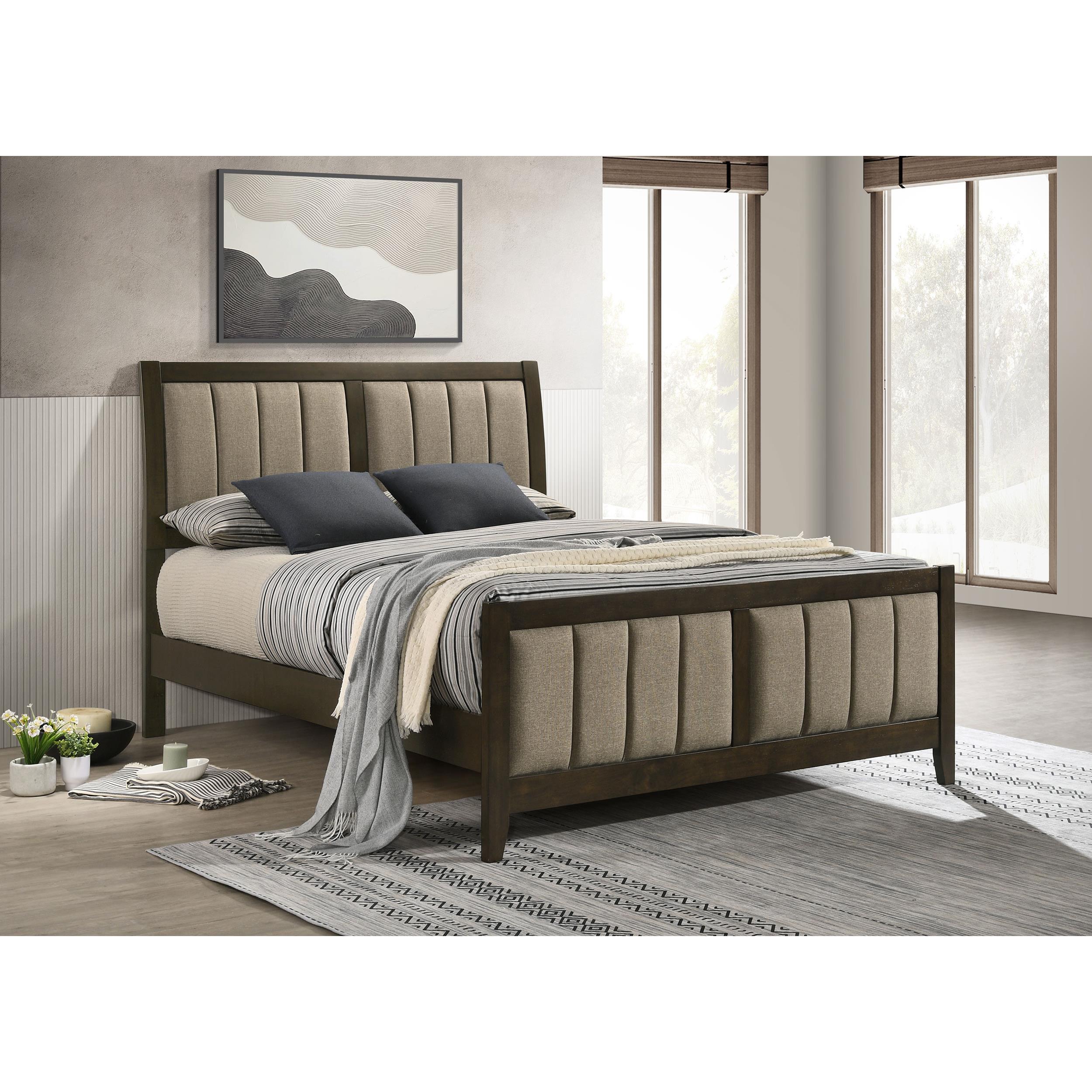  Size_Queen  -- Coaster Furniture Wilkes Upholstered Panel Bed IMAGE 4