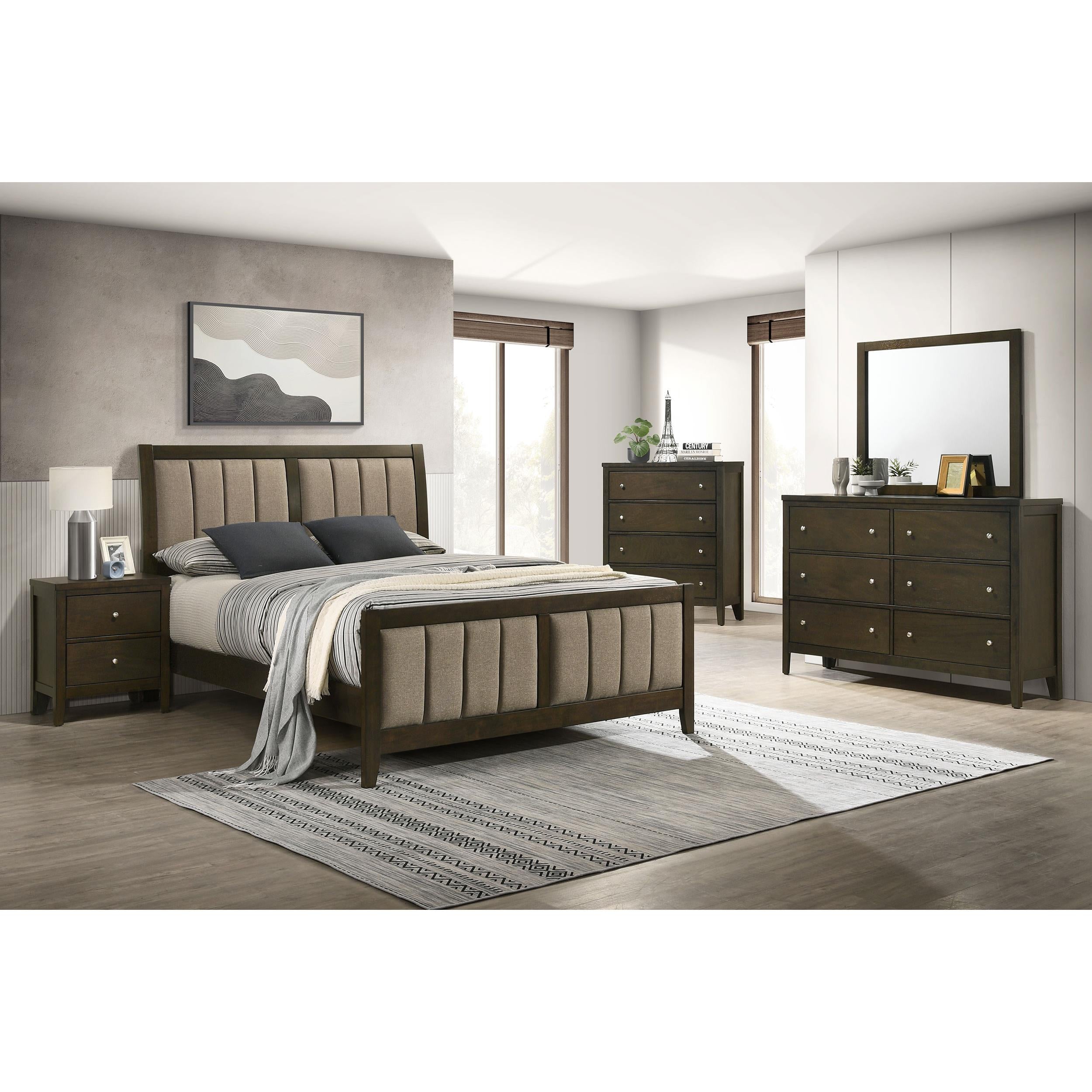  Size_Queen  -- Coaster Furniture Wilkes Upholstered Panel Bed IMAGE 5