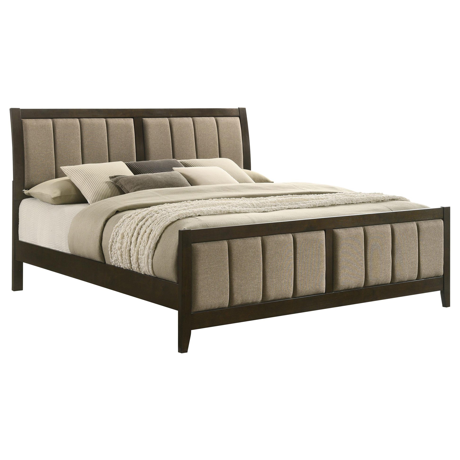 Size_King  -- Wilkes 224421KE 51-inch Upholstered Eastern King Bed - Dark Cocoa IMAGE 2