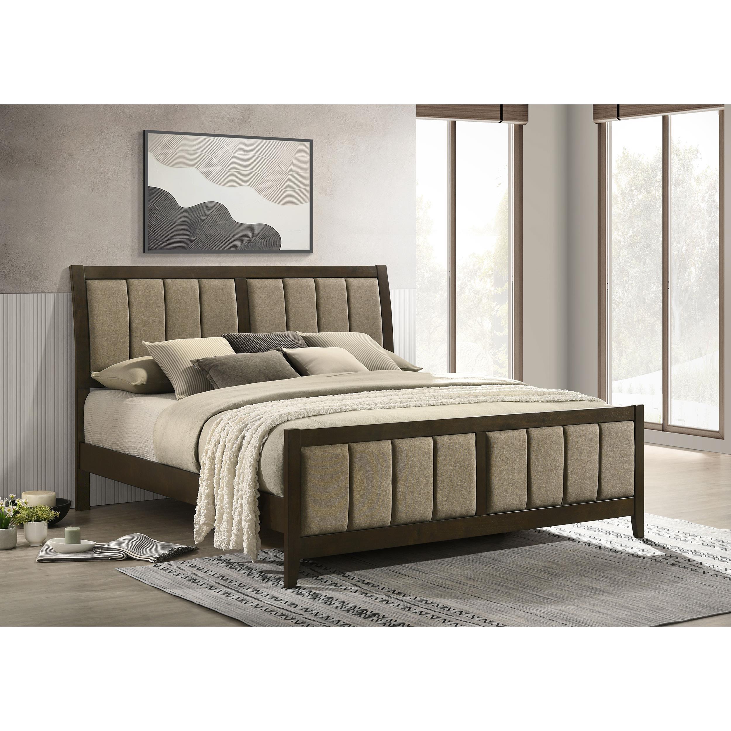  Size_King  -- Wilkes 224421KE 51-inch Upholstered Eastern King Bed - Dark Cocoa IMAGE 6