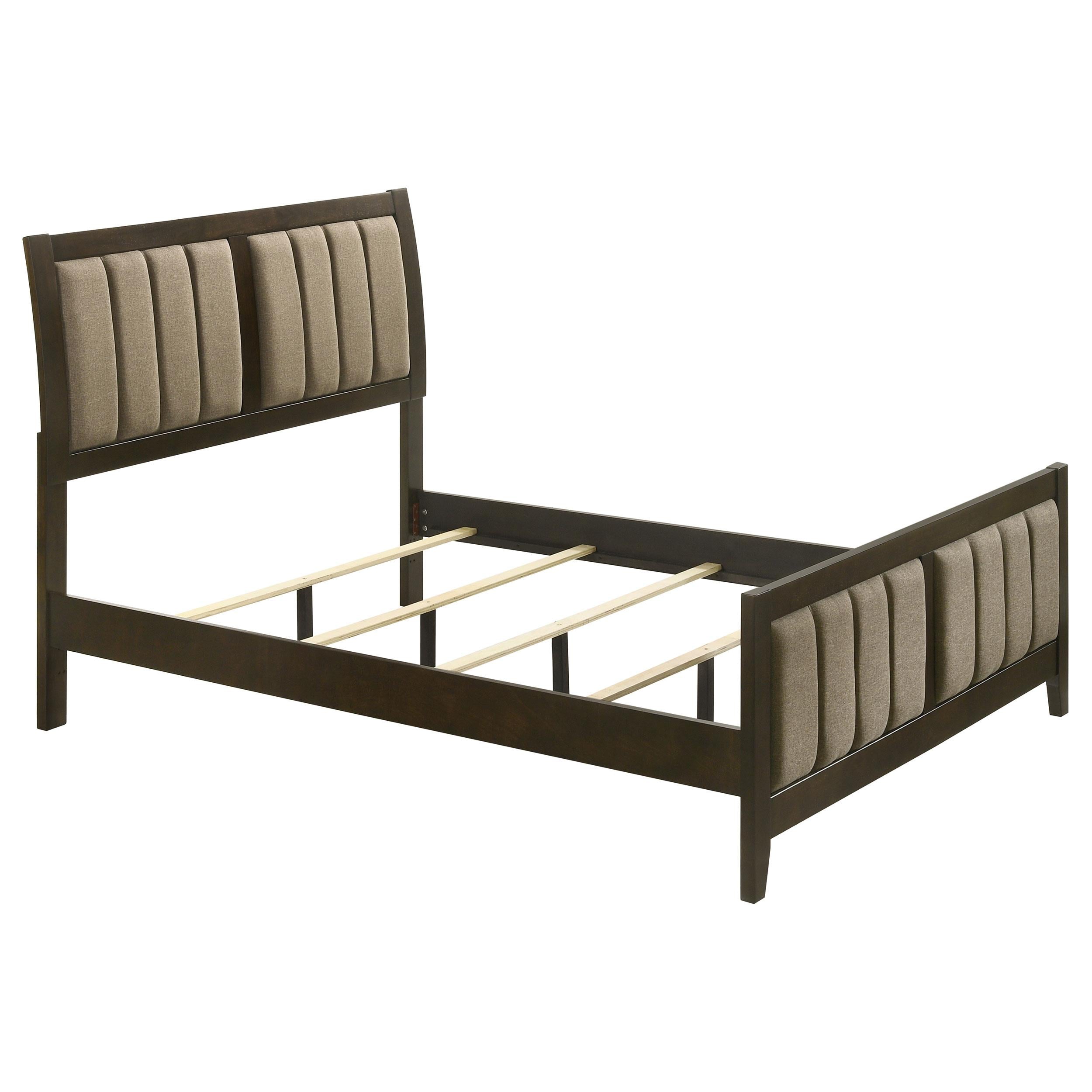  Size_Full  -- Wilkes 224421F 51-inch Upholstered Full Bed - Dark Cocoa IMAGE 1