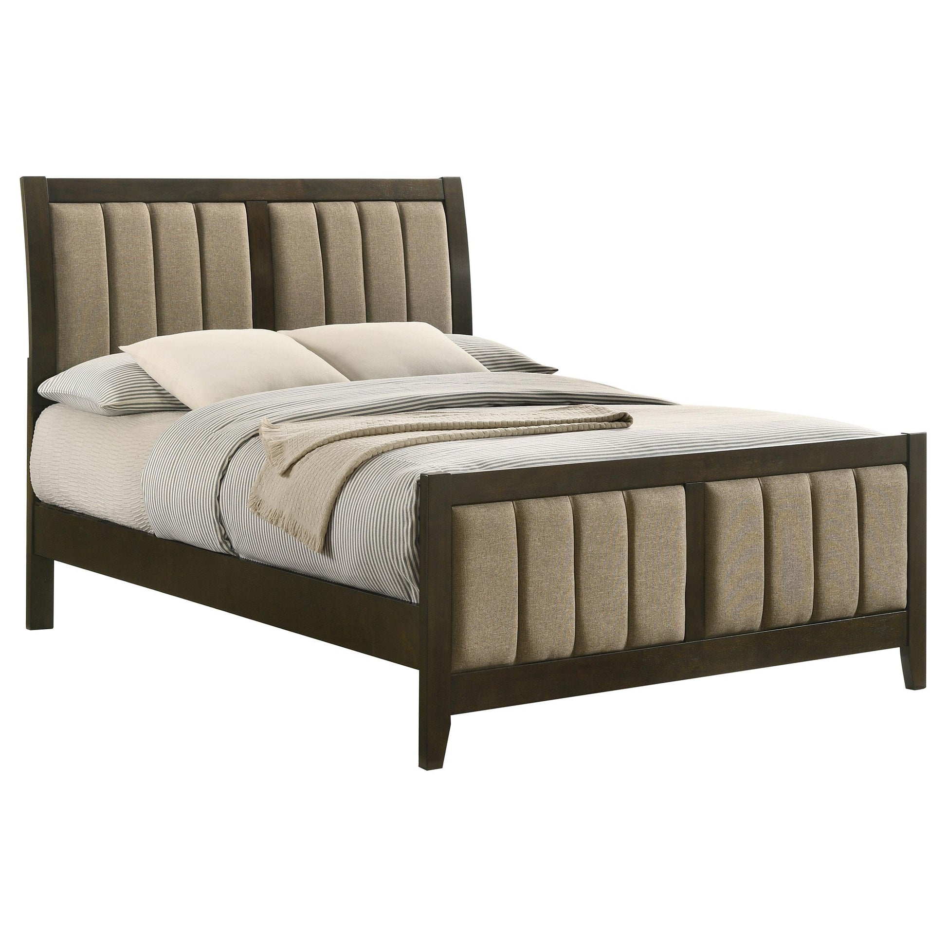  Size_Full  -- Wilkes 224421F 51-inch Upholstered Full Bed - Dark Cocoa IMAGE 2
