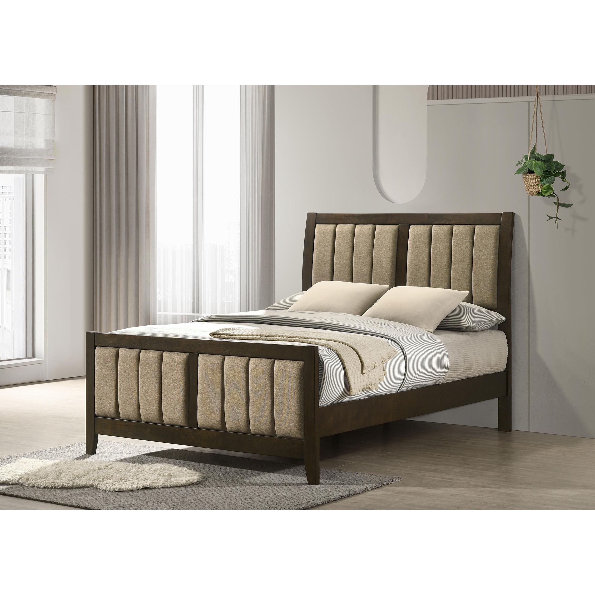  Size_Full  -- Wilkes 224421F 51-inch Upholstered Full Bed - Dark Cocoa IMAGE 6