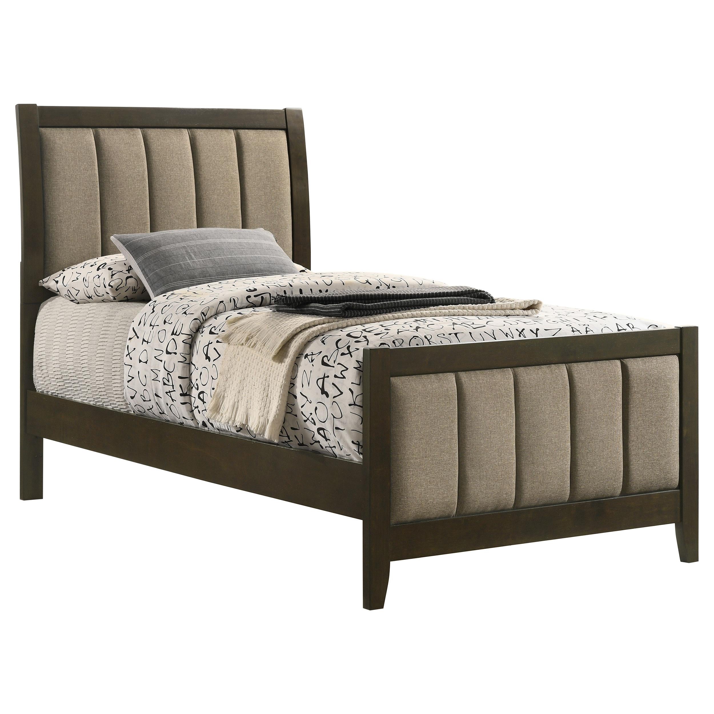  Size_Twin  -- Wilkes 224421T 51-inch Upholstered Twin Bed - Dark Cocoa IMAGE 2