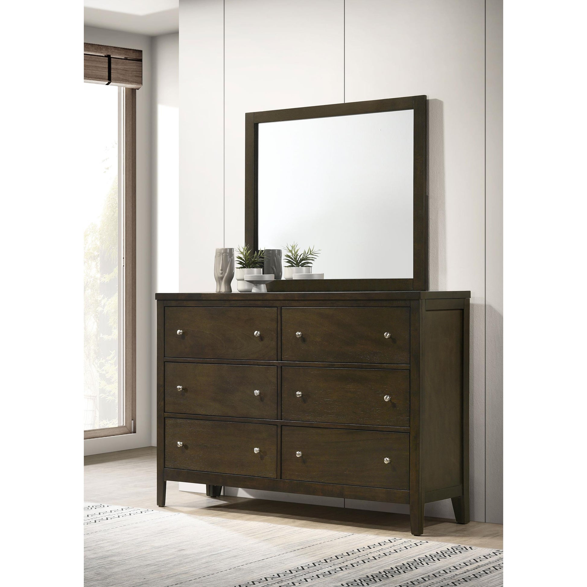  Coaster Furniture Wilkes 224423M 6-Drawer Dresser and Mirror - Dark Cocoa IMAGE 9
