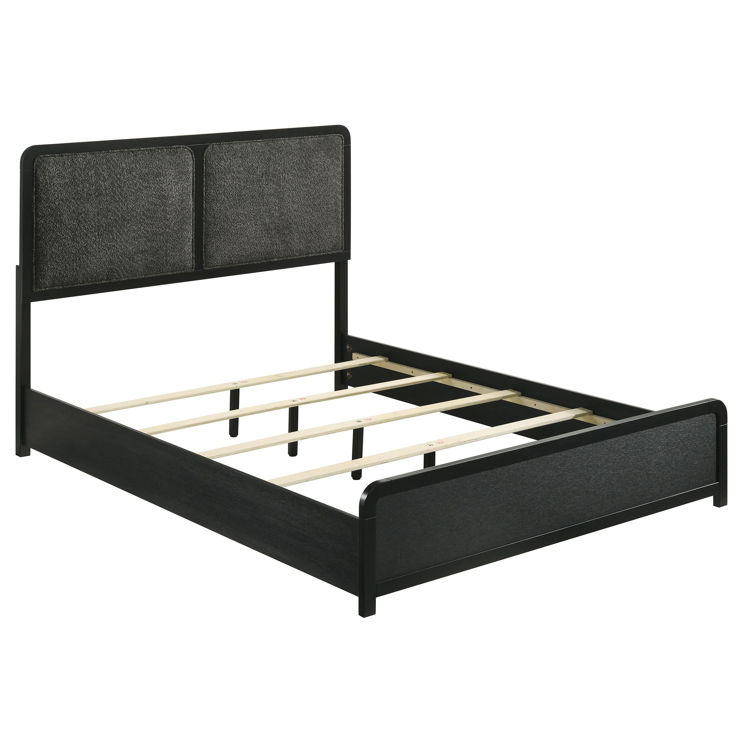  Size_King  -- Cavelle 223661KE 51-inch Upholstered Eastern King Bed - Black IMAGE 1