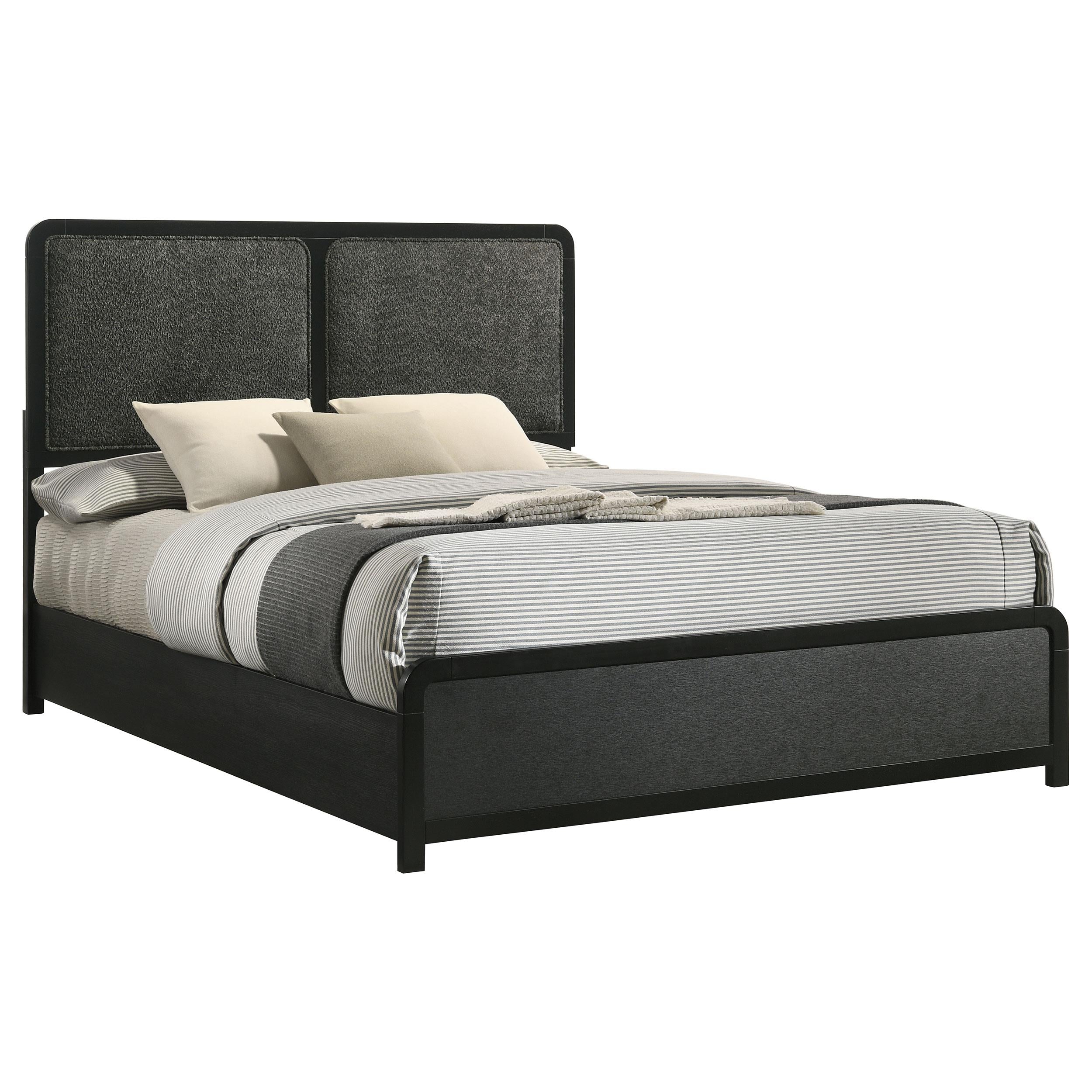  Size_King  -- Cavelle 223661KE 51-inch Upholstered Eastern King Bed - Black IMAGE 2