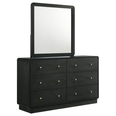  Coaster Furniture Cavelle 223663M 6-Drawer Dresser and Mirror - Black IMAGE 1