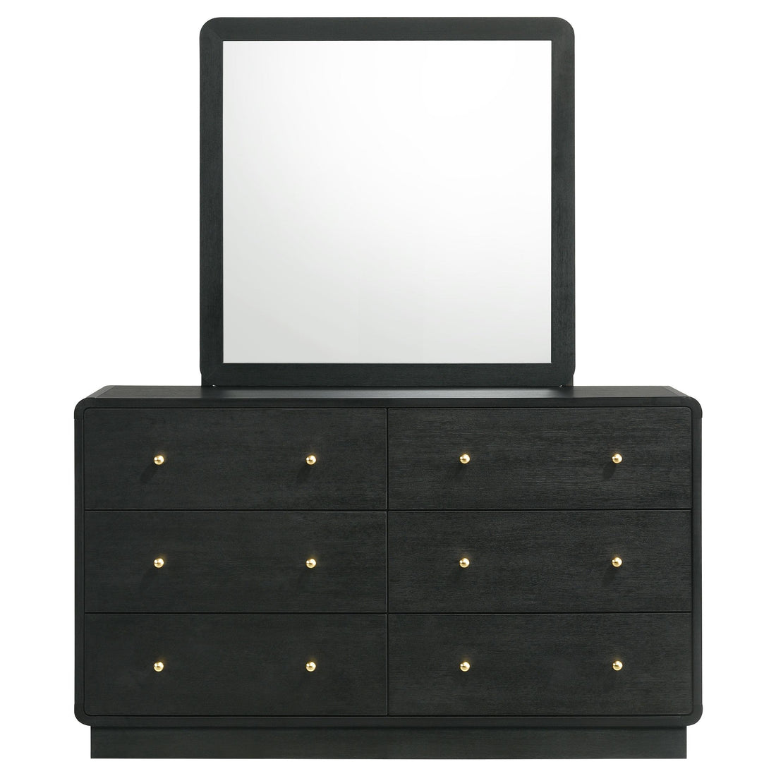  Coaster Furniture Cavelle 223663M 6-Drawer Dresser and Mirror - Black IMAGE 1