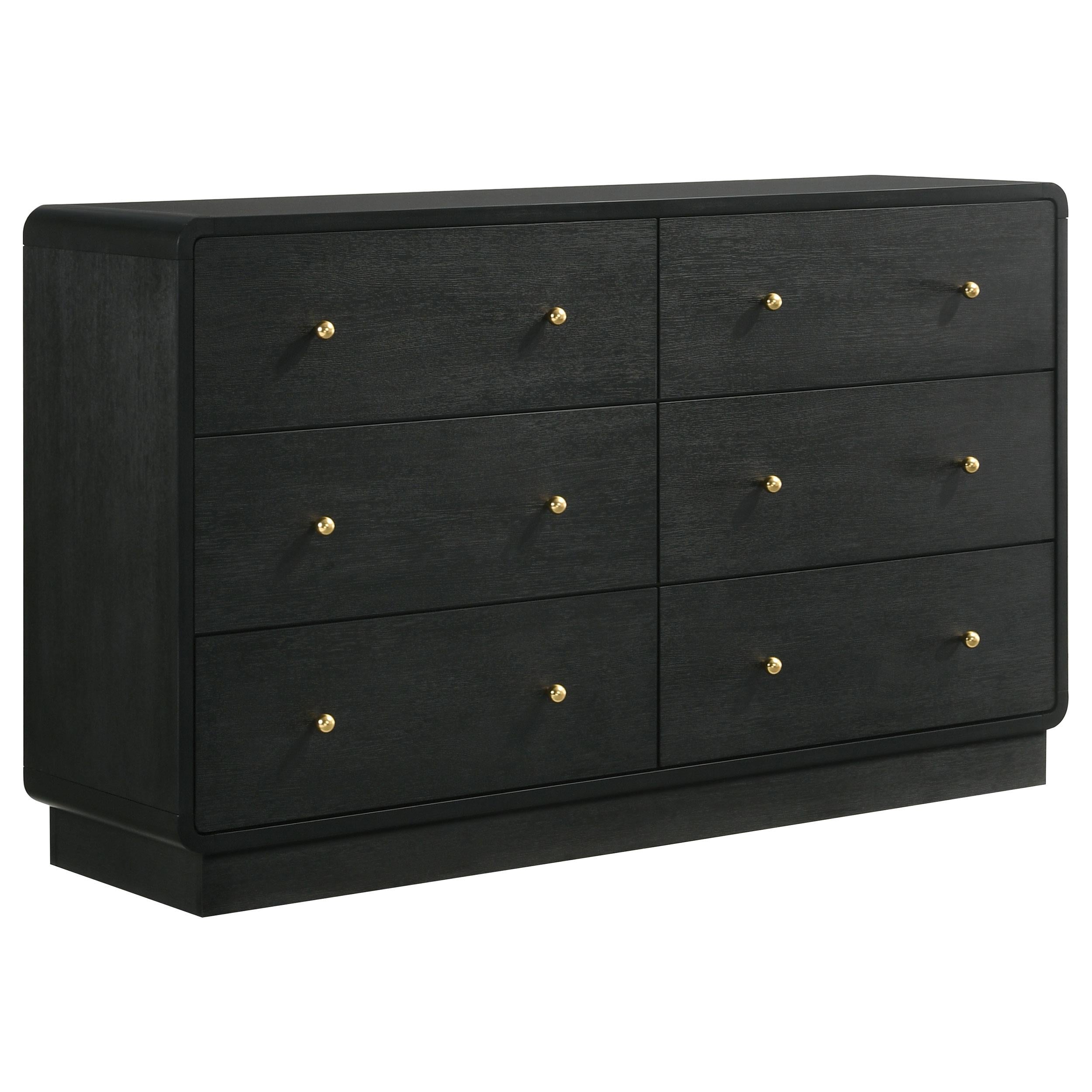  Coaster Furniture Cavelle 223663 6-Drawer Dresser Cabinet - Black IMAGE 1