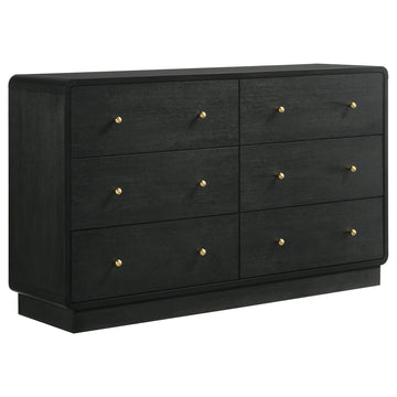  Coaster Furniture Cavelle 223663 6-Drawer Dresser Cabinet - Black IMAGE 1