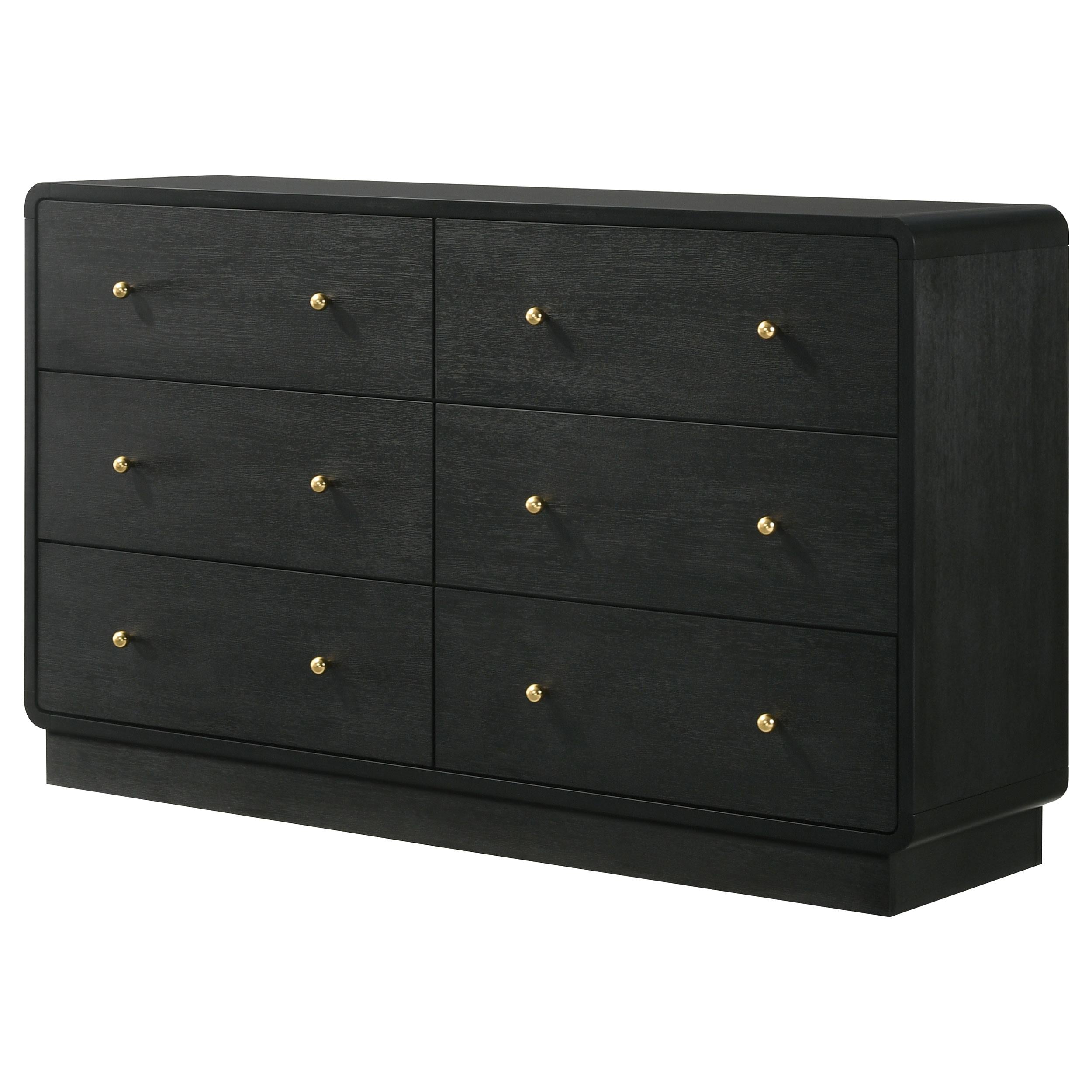  Coaster Furniture Cavelle 223663 6-Drawer Dresser Cabinet - Black IMAGE 3