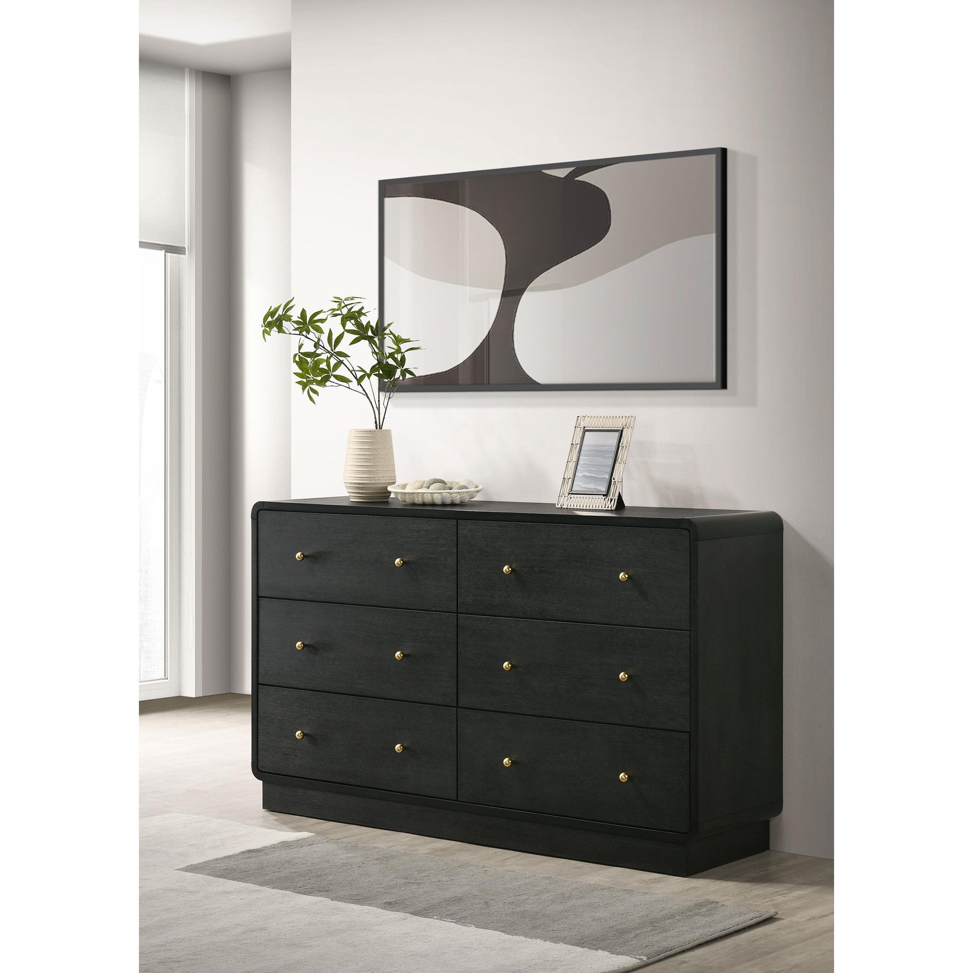  Coaster Furniture Cavelle 223663 6-Drawer Dresser Cabinet - Black IMAGE 9