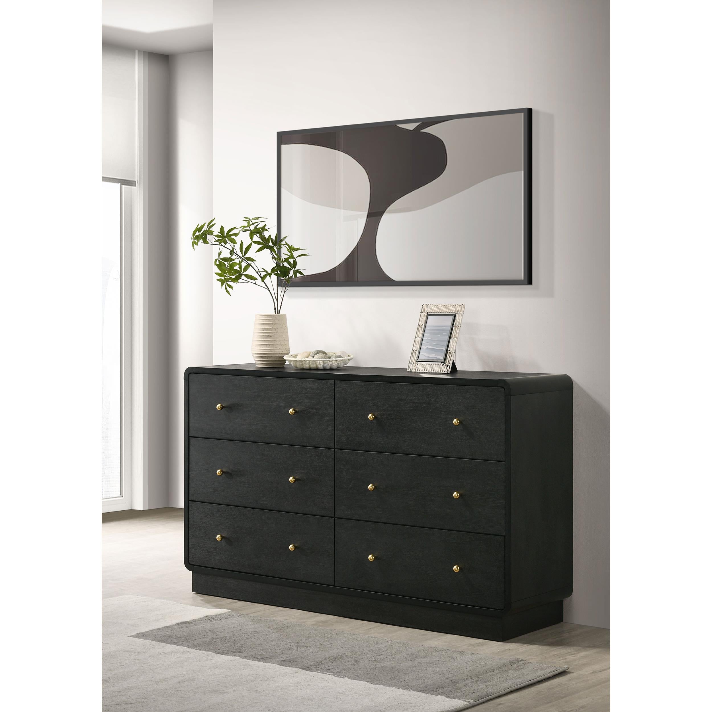  Coaster Furniture Cavelle 223663 6-Drawer Dresser Cabinet - Black IMAGE 9