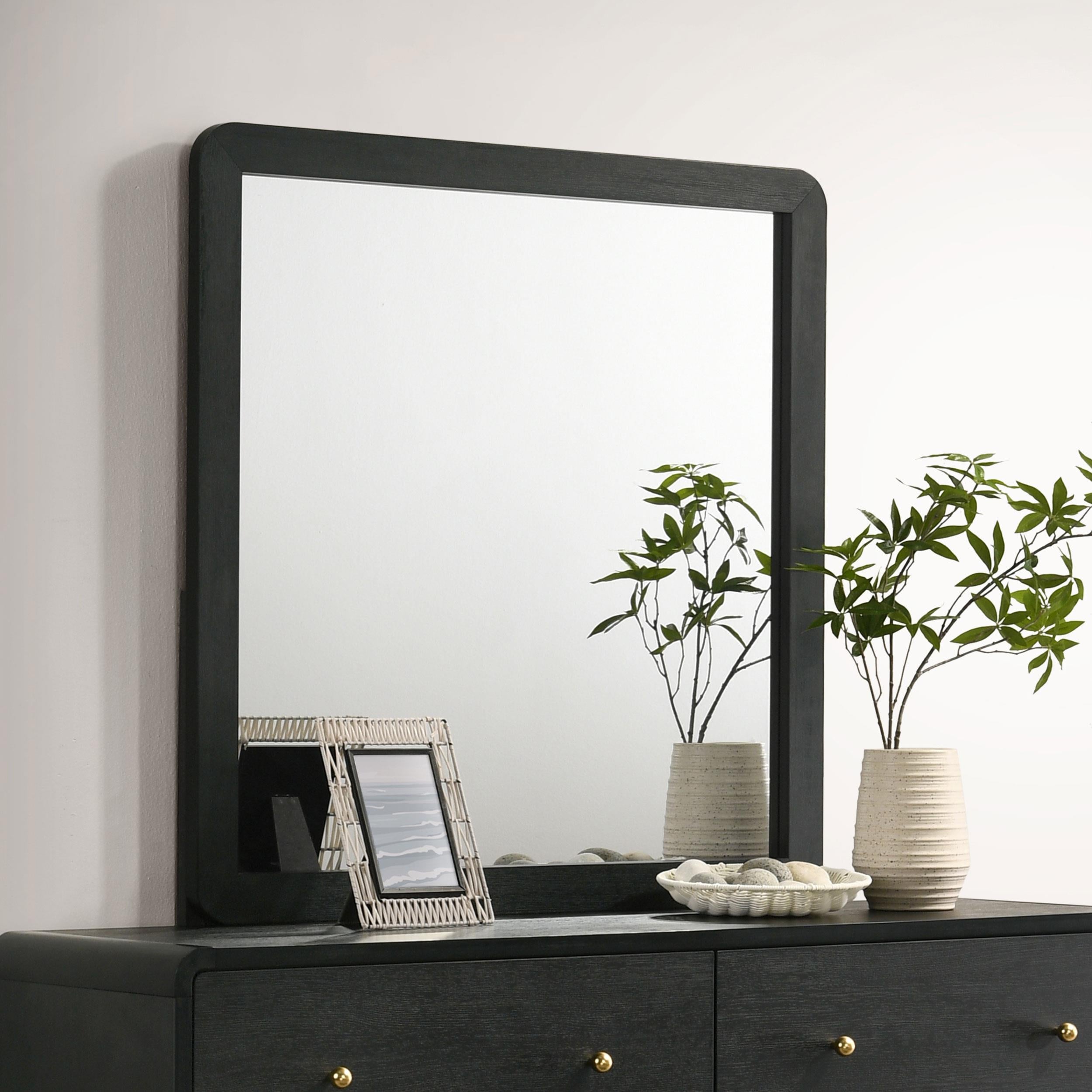  Coaster Furniture Cavelle 223664 Dresser Mirror - Black IMAGE 3