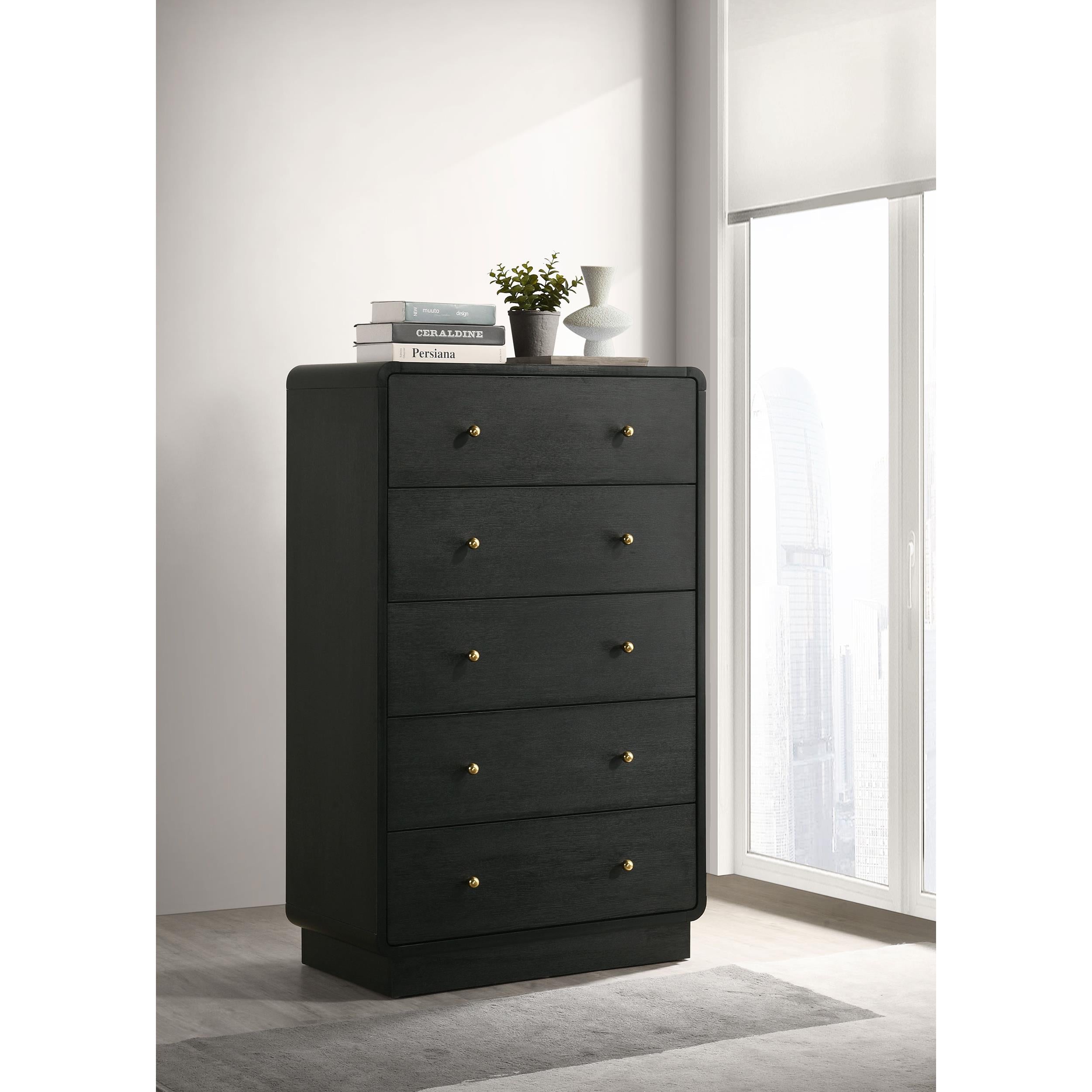  Coaster Furniture Cavelle 223665 5-Drawer Chest of Drawers - Black IMAGE 9