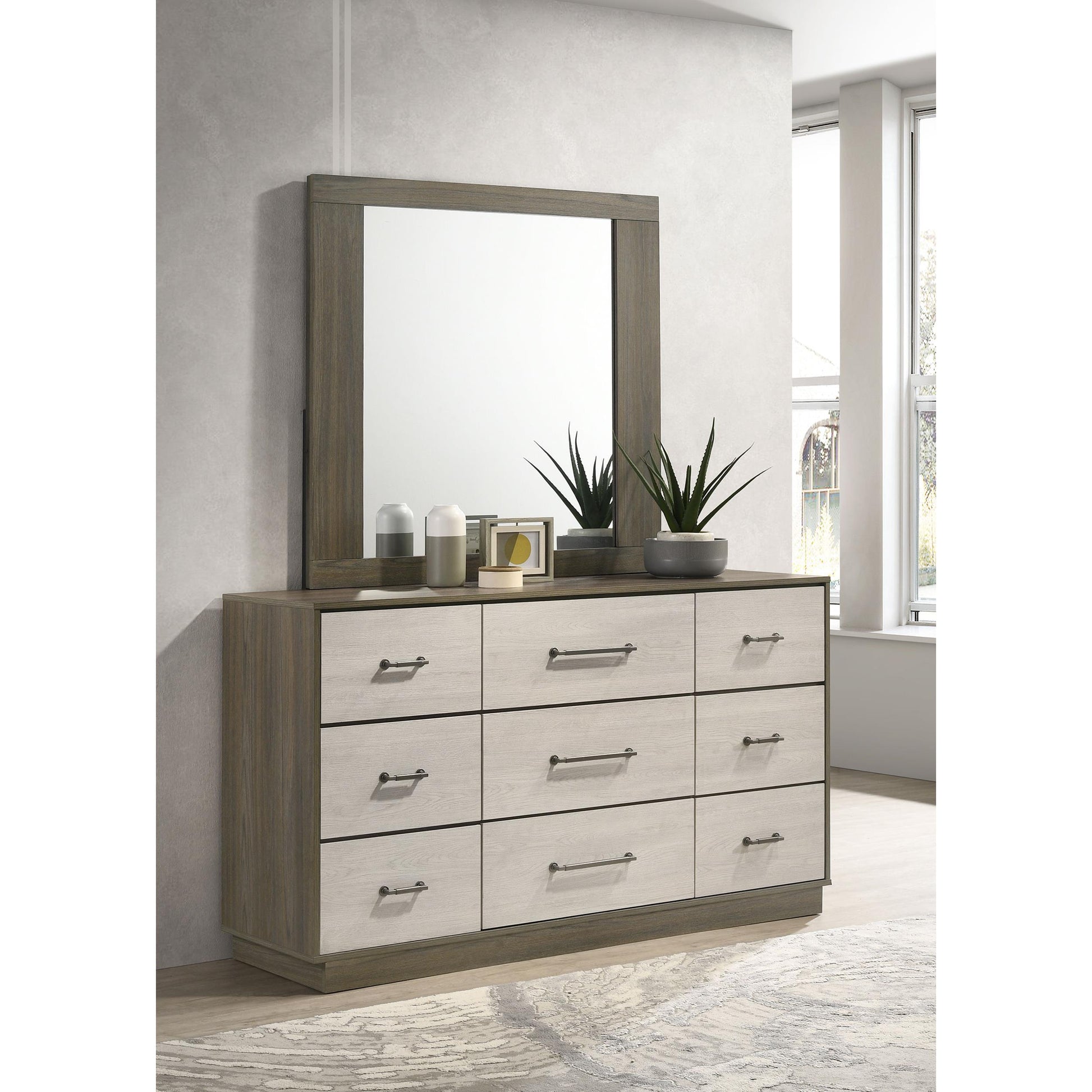  Coaster Furniture Fenwick 224983M 9-Drawer Dresser with Mirror - Grey Oak IMAGE 9