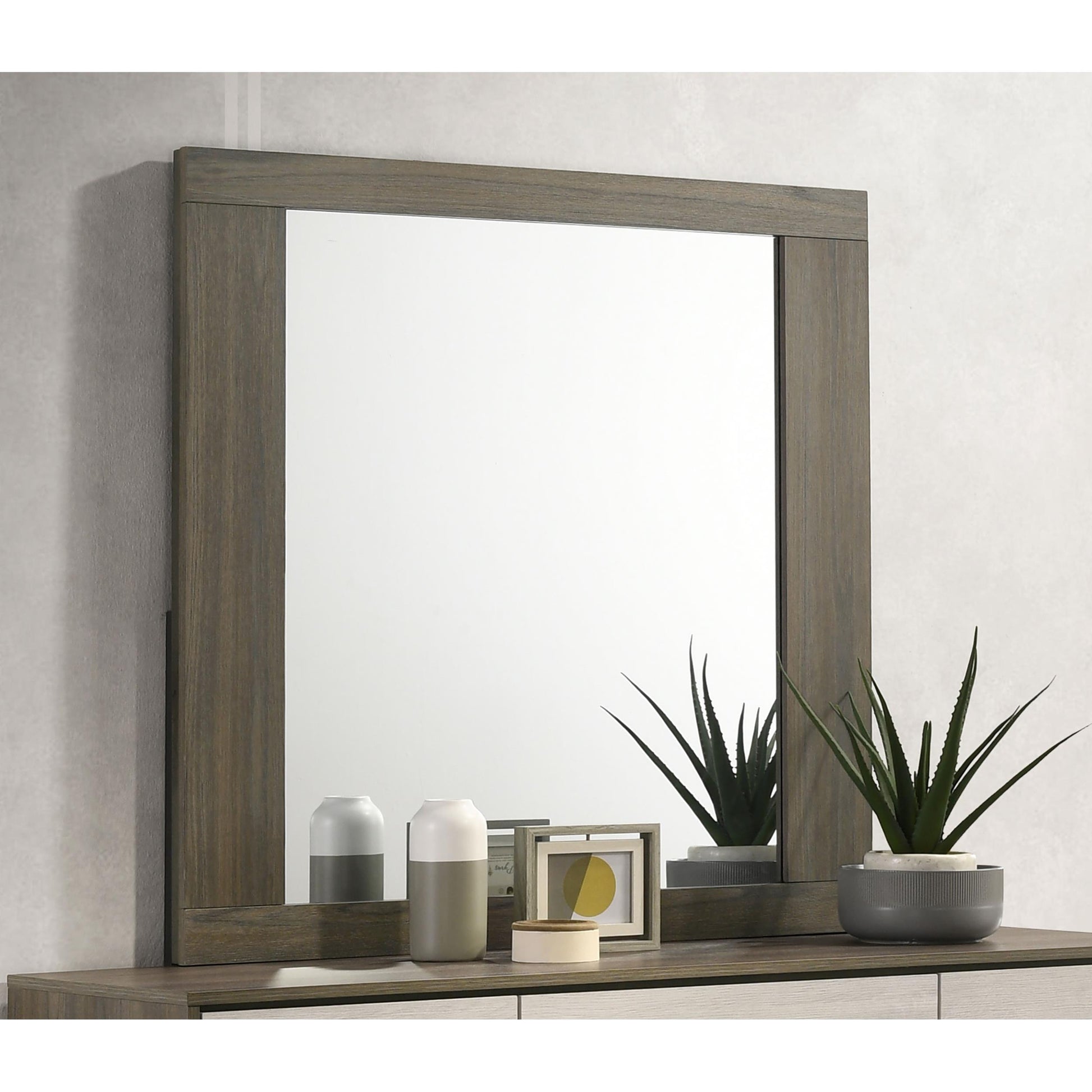  Coaster Furniture Fenwick 224984 Dresser Mirror - Grey Oak IMAGE 3
