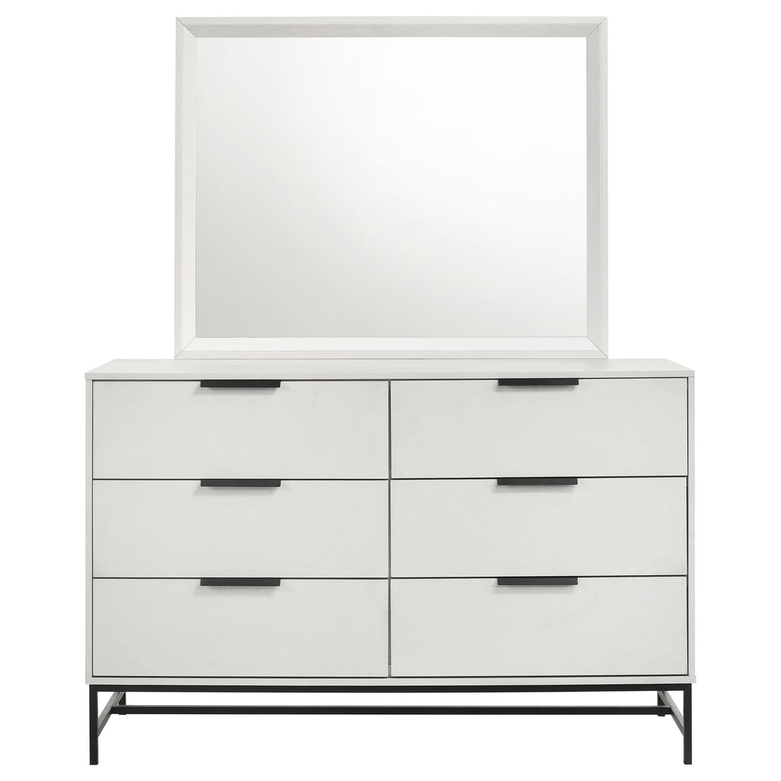  Coaster Furniture Sonora 224863M 6-Drawer Dresser with Mirror - White IMAGE 1