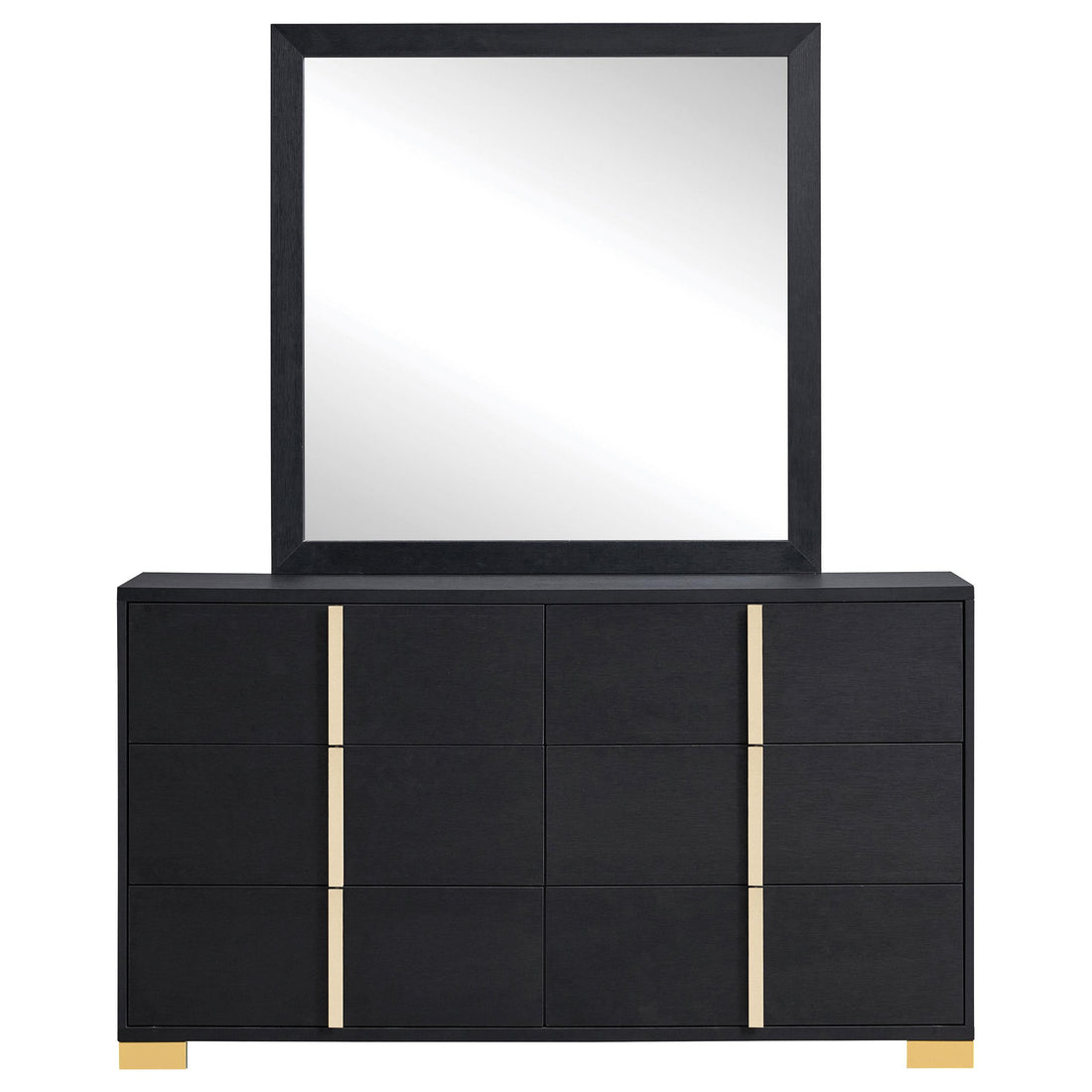  Coaster Furniture Marceline 222833M 6-Drawer Dresser with Mirror - Black IMAGE 1