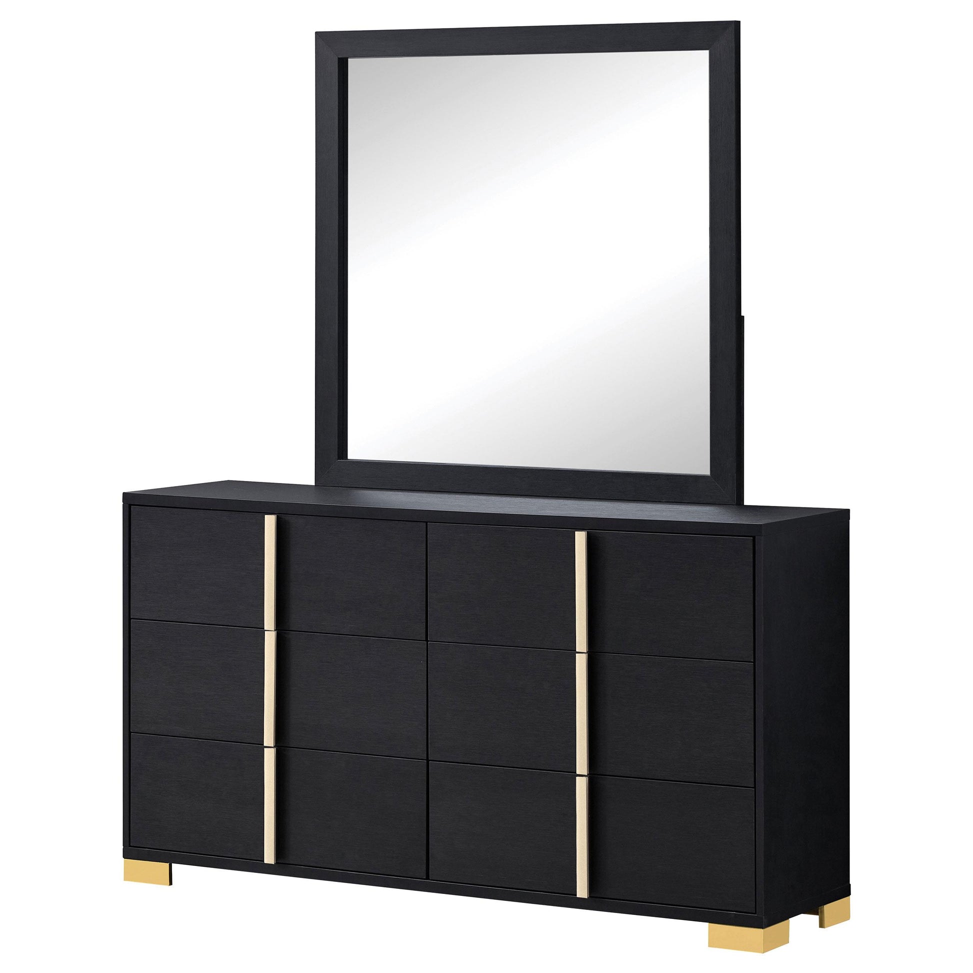  Coaster Furniture Marceline 222833M 6-Drawer Dresser with Mirror - Black IMAGE 3