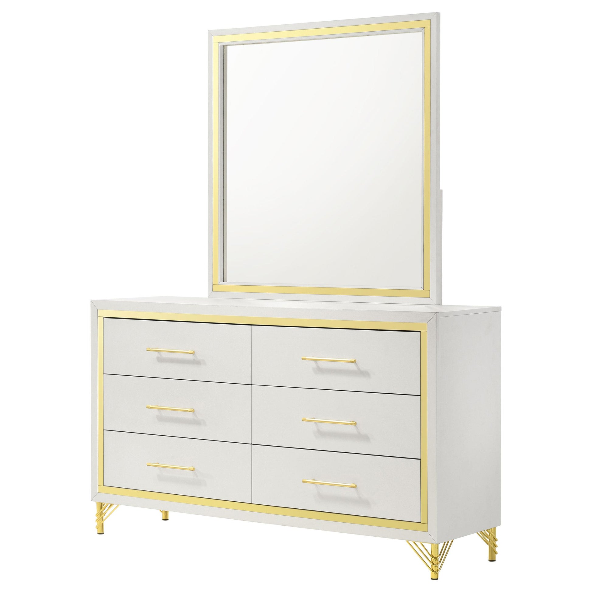  Coaster Furniture Lucia 224733M 6-Drawer Dresser with Mirror - White IMAGE 3