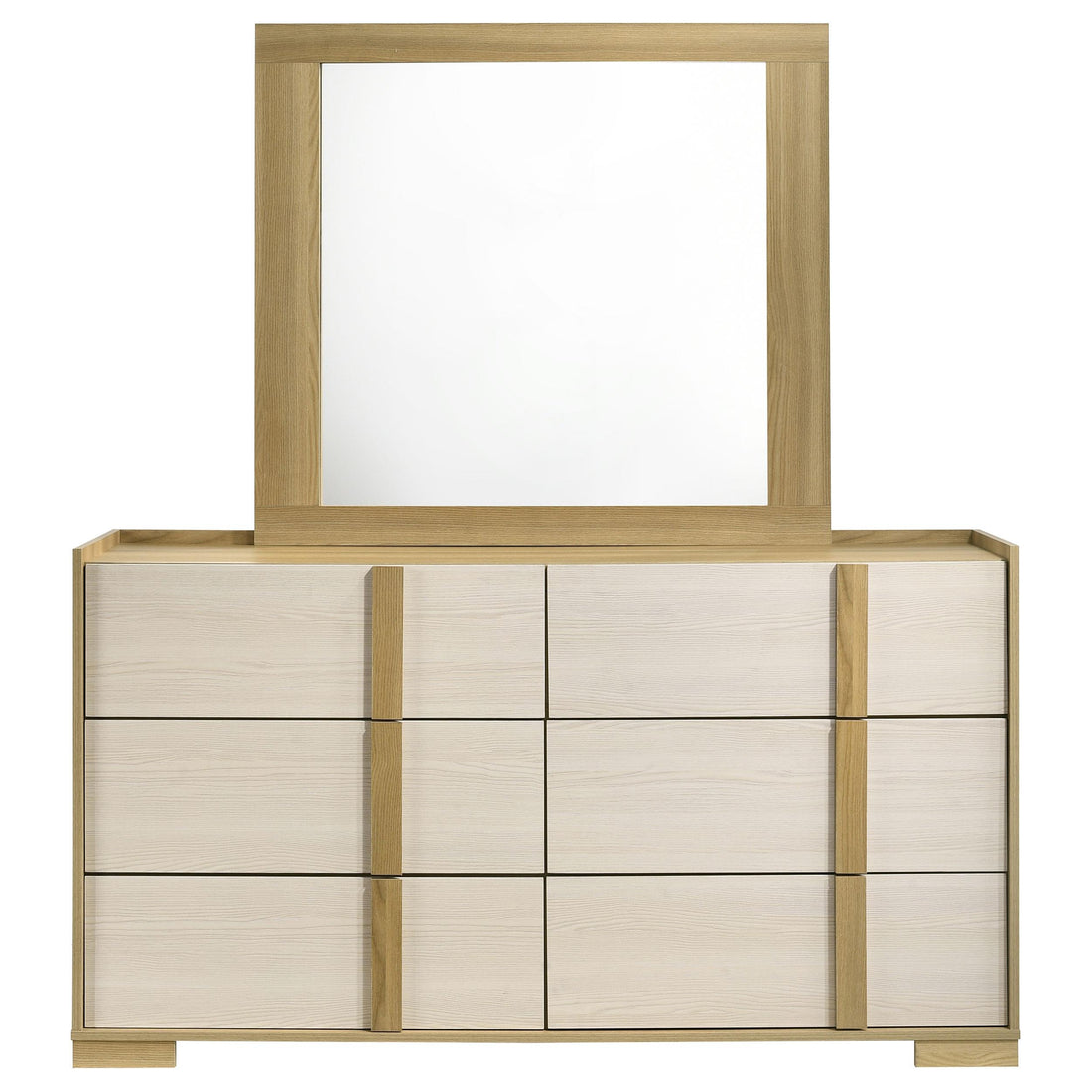  Coaster Furniture Hyland 215653M 6-Drawer Dresser with Mirror - Natural IMAGE 1