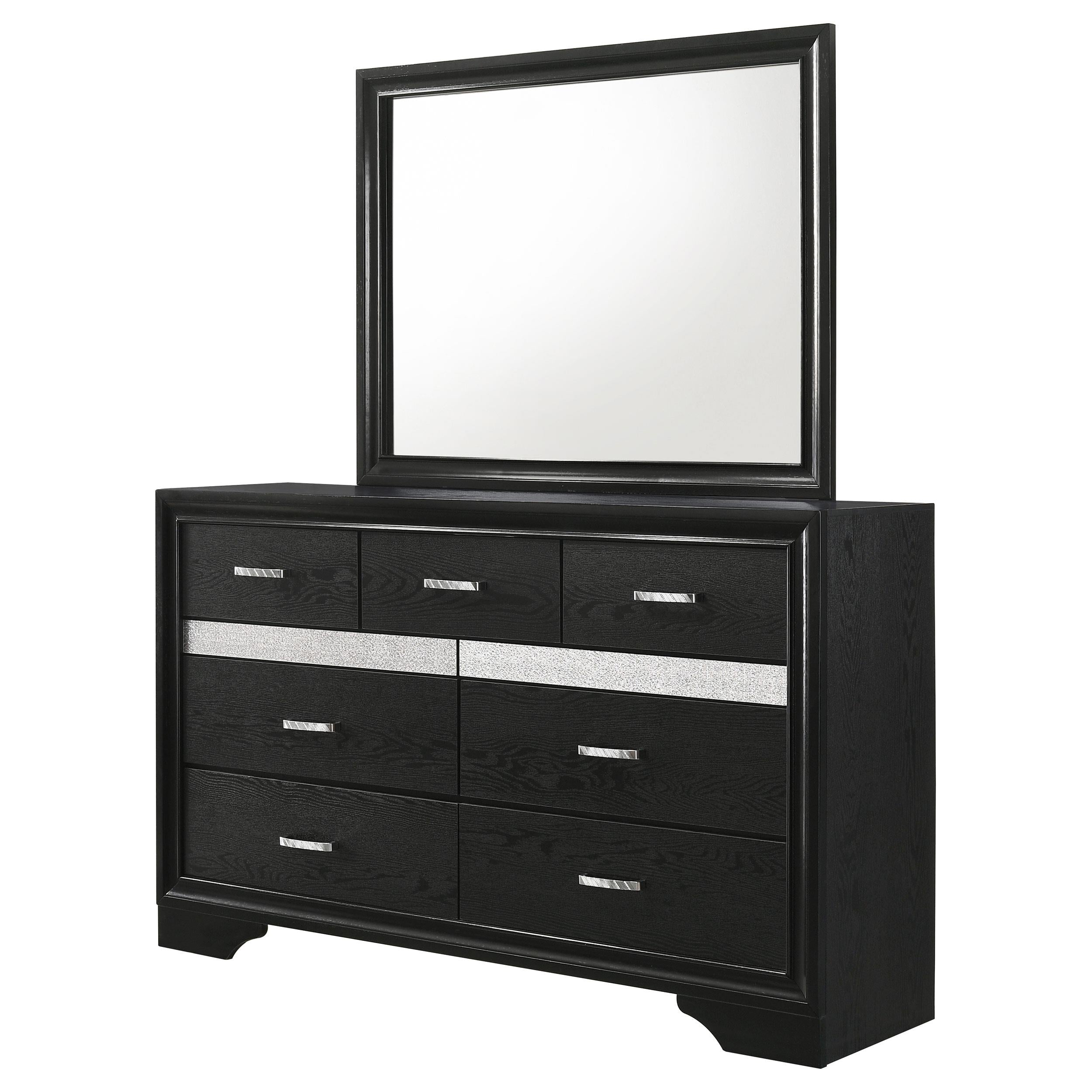  Coaster Furniture Miranda 206363M 7-Drawer Dresser with Mirror - Black IMAGE 3