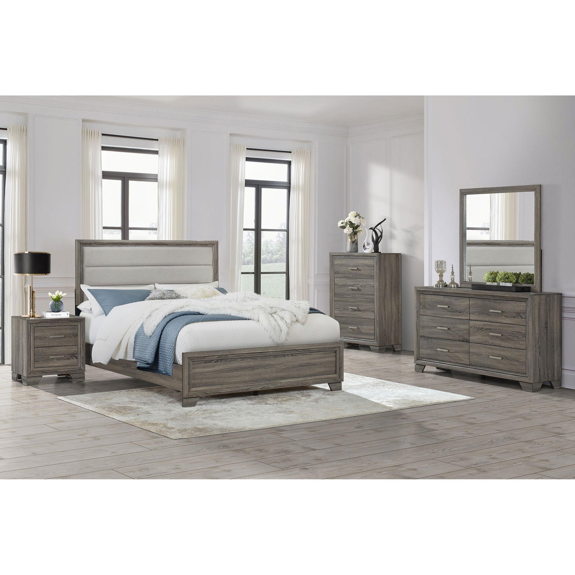  Coaster Furniture Wright 223343M 6-Drawer Dresser and Mirror - Brown Oak IMAGE 10