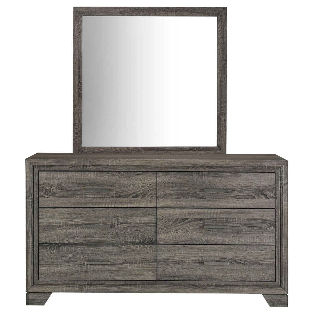  Coaster Furniture Wright 223343M 6-Drawer Dresser and Mirror - Brown Oak IMAGE 1