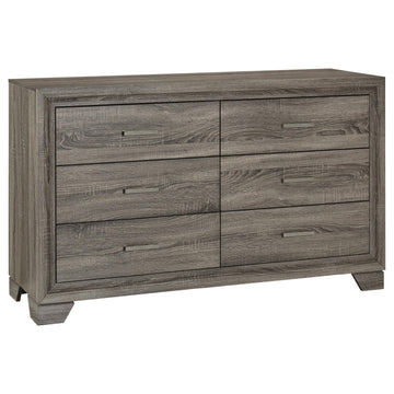  Coaster Furniture Wright 223343 6-Drawer Dresser Cabinet - Brown Oak IMAGE 1