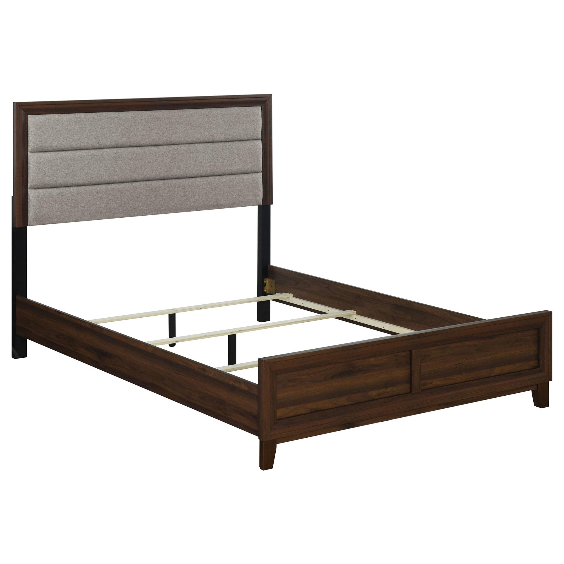  Size_King  -- Welsley 223441KE 50-inch Upholstered Eastern King Bed - Walnut IMAGE 1