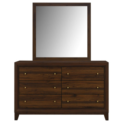  Coaster Furniture Welsley 223443M 6-Drawer Dresser and Mirror - Walnut IMAGE 1