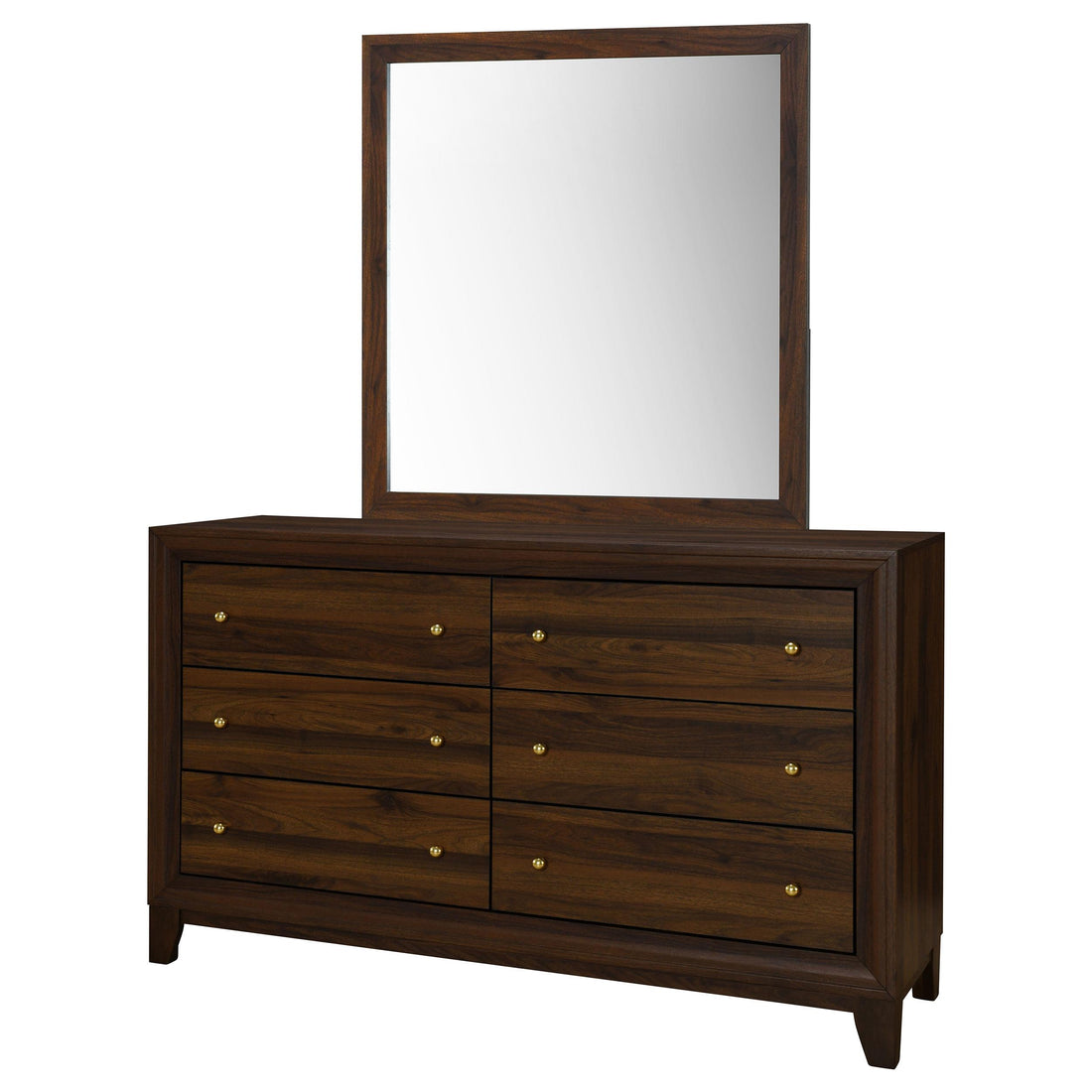  Coaster Furniture Welsley 223443M 6-Drawer Dresser and Mirror - Walnut IMAGE 1