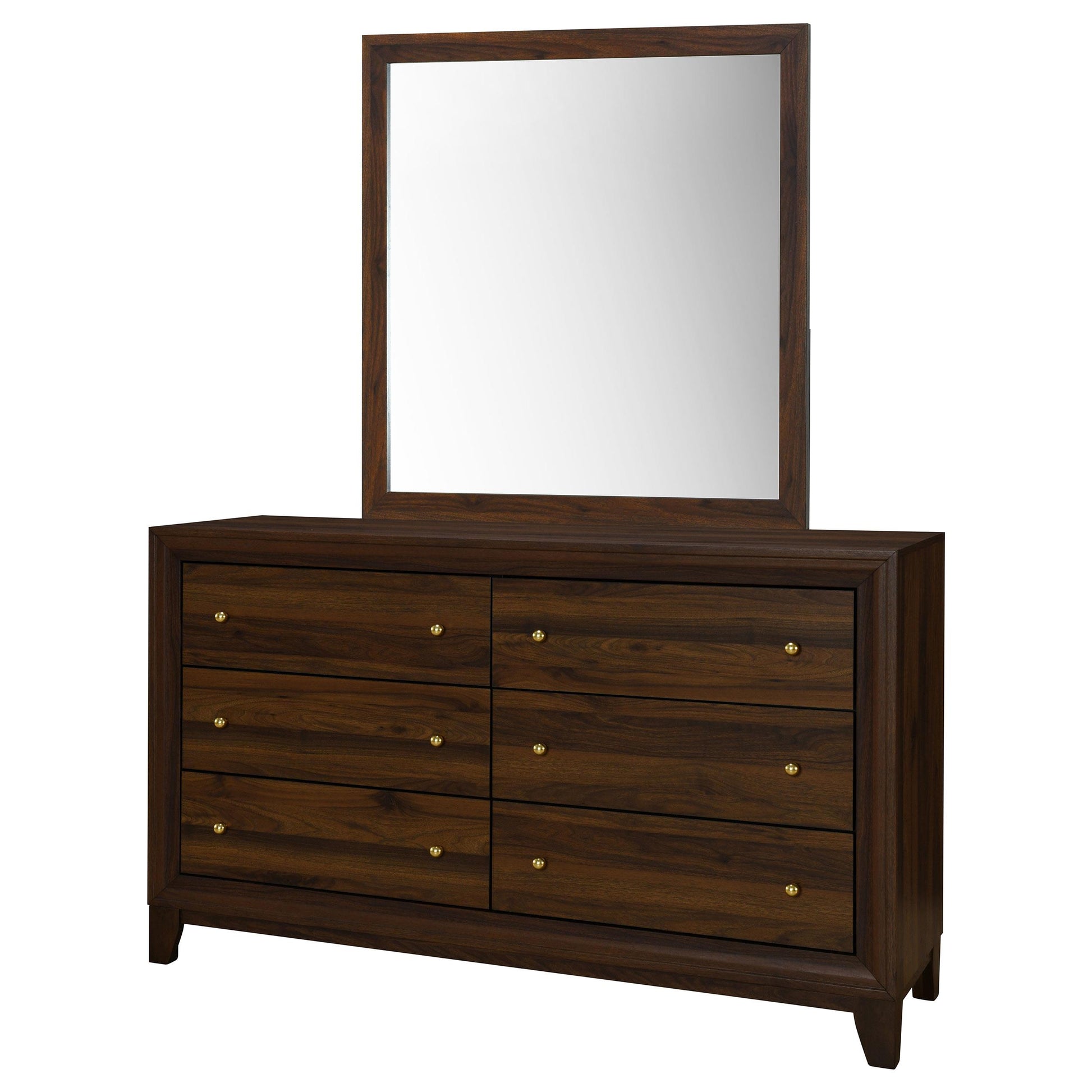  Coaster Furniture Welsley 223443M 6-Drawer Dresser and Mirror - Walnut IMAGE 2