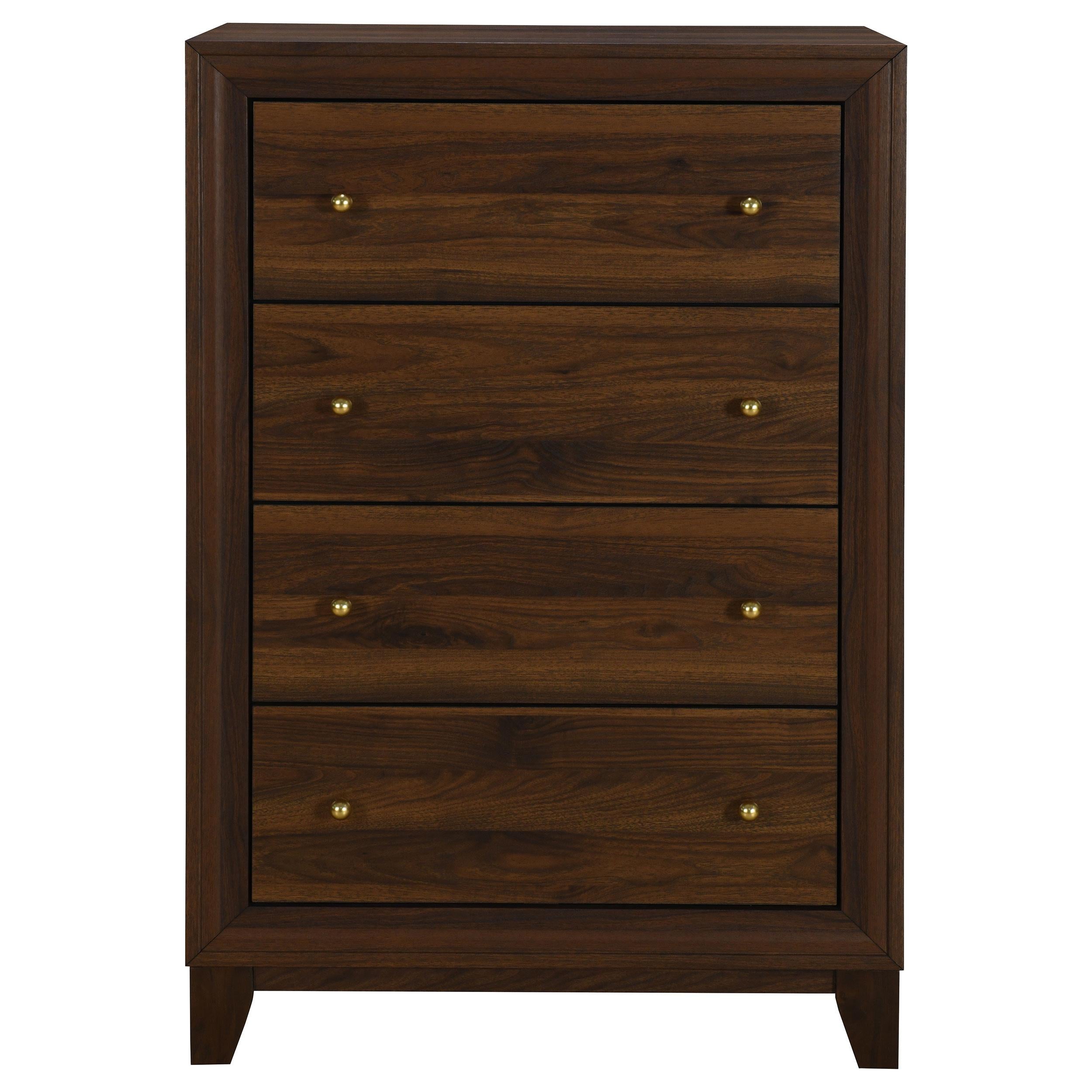  Coaster Furniture Welsley 223445 4-Drawer Chest of Drawers - Walnut IMAGE 1