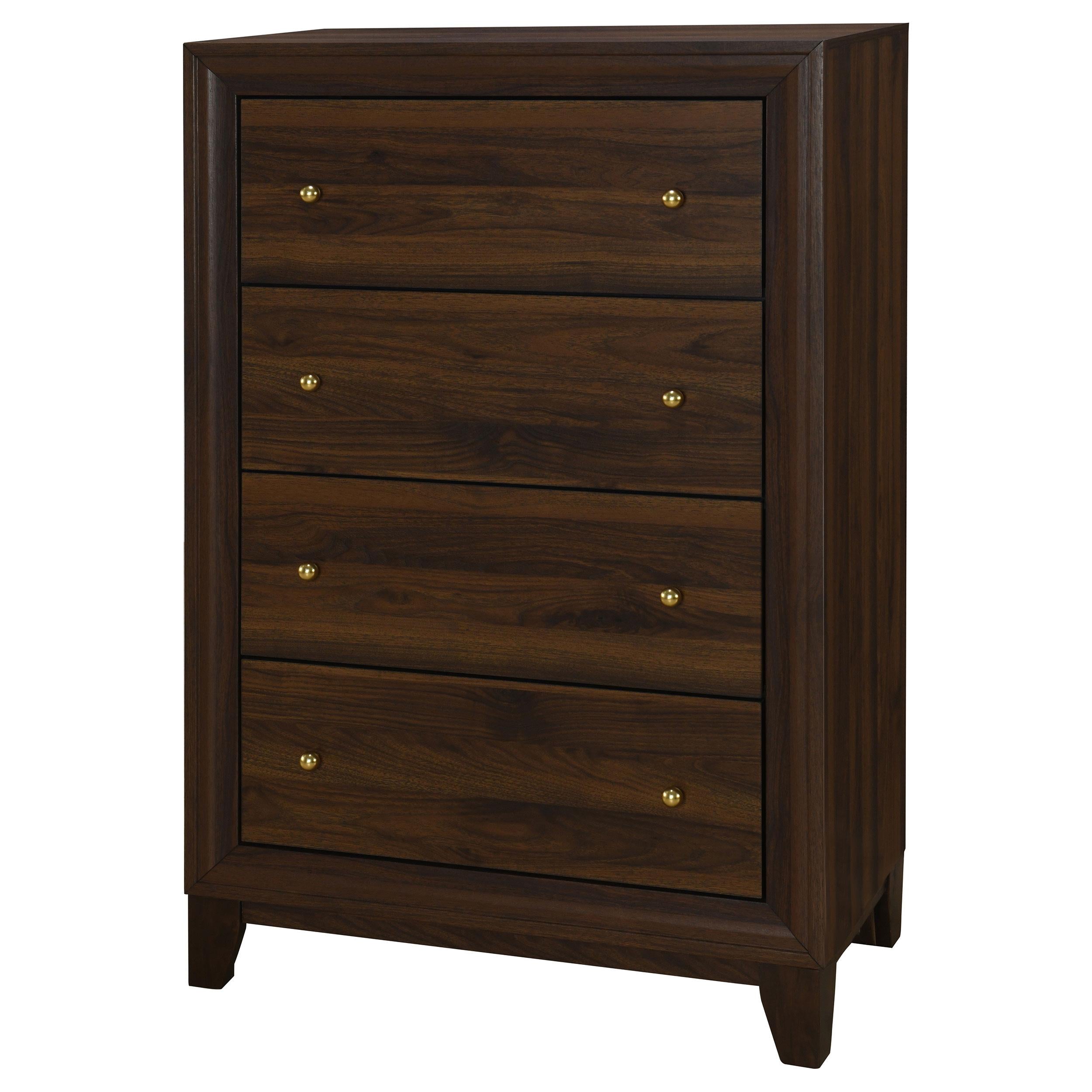  Coaster Furniture Welsley 223445 4-Drawer Chest of Drawers - Walnut IMAGE 2