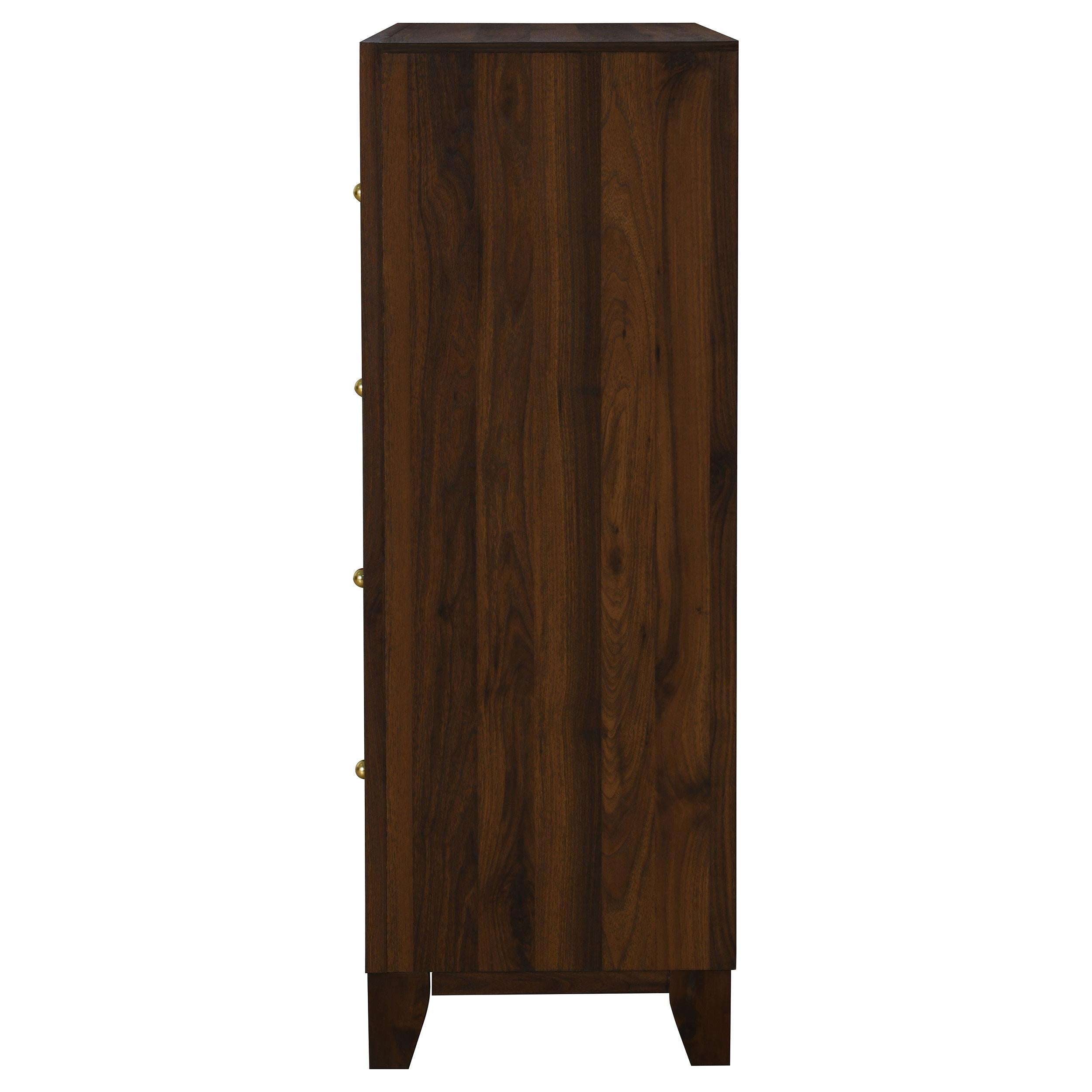  Coaster Furniture Welsley 223445 4-Drawer Chest of Drawers - Walnut IMAGE 3