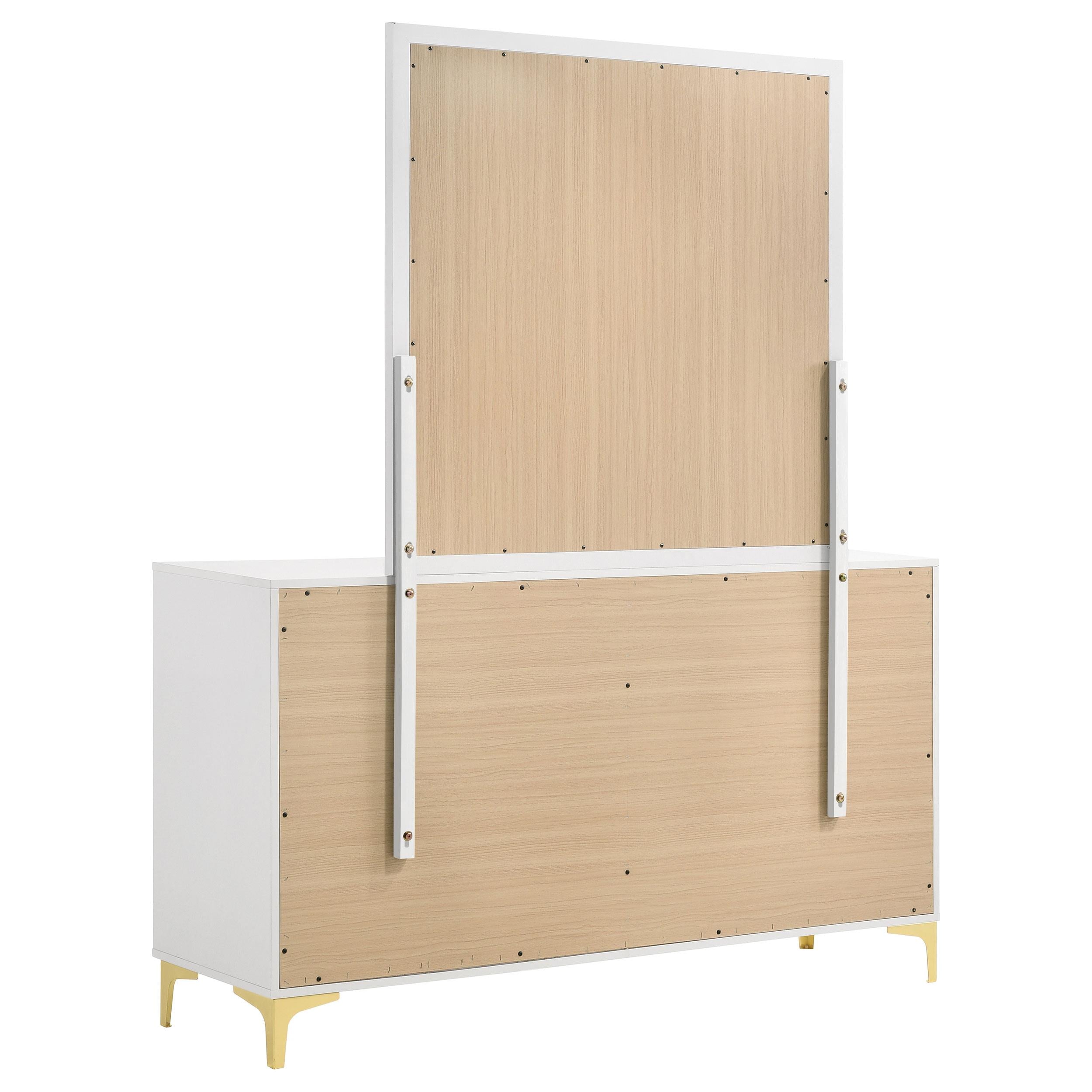  Coaster Furniture Kendall 224403M 6-Drawer Dresser with Mirror - White IMAGE 5