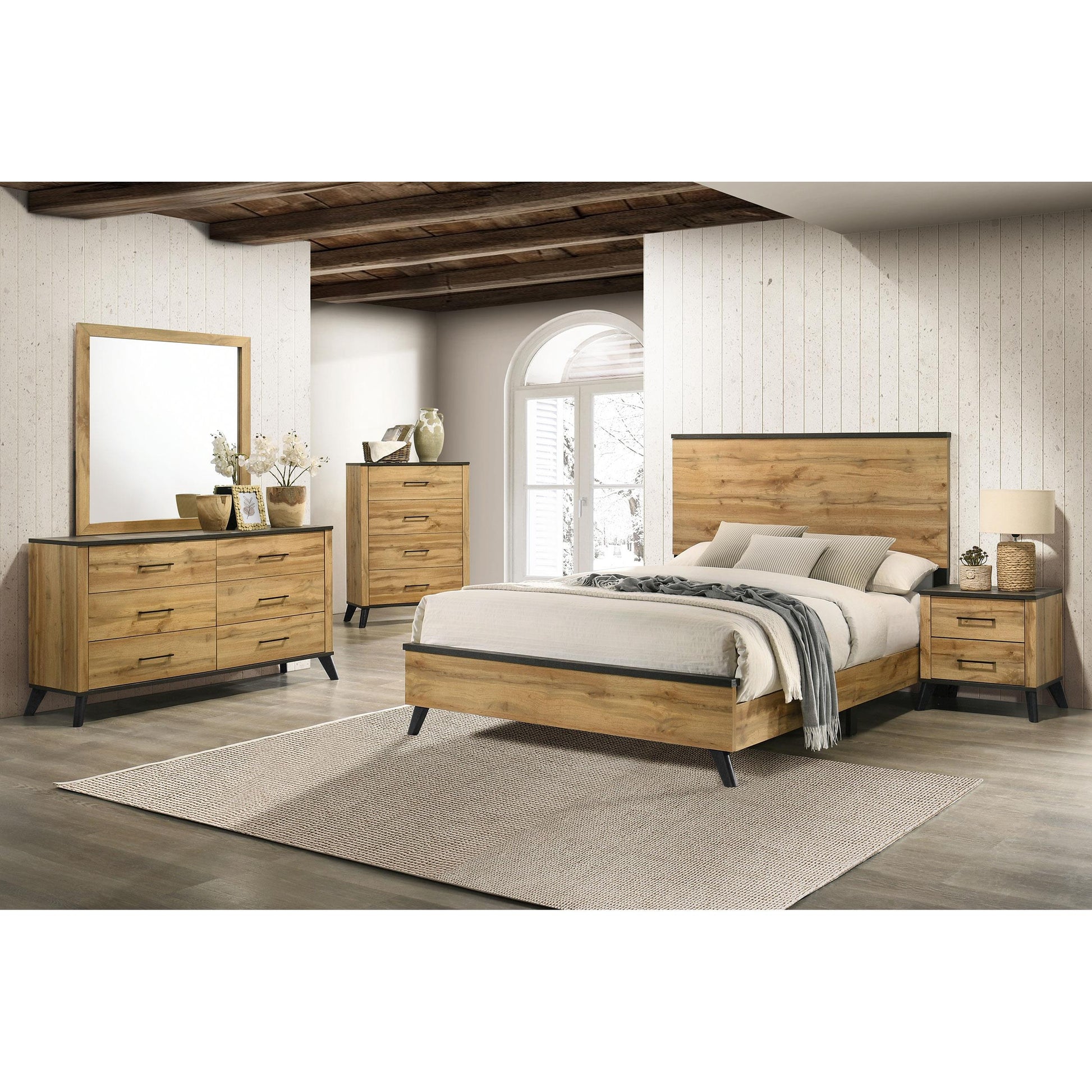  Size_King  -- Kaywood 225001KE 52-inch Eastern King Panel Bed - Natural Pine IMAGE 5
