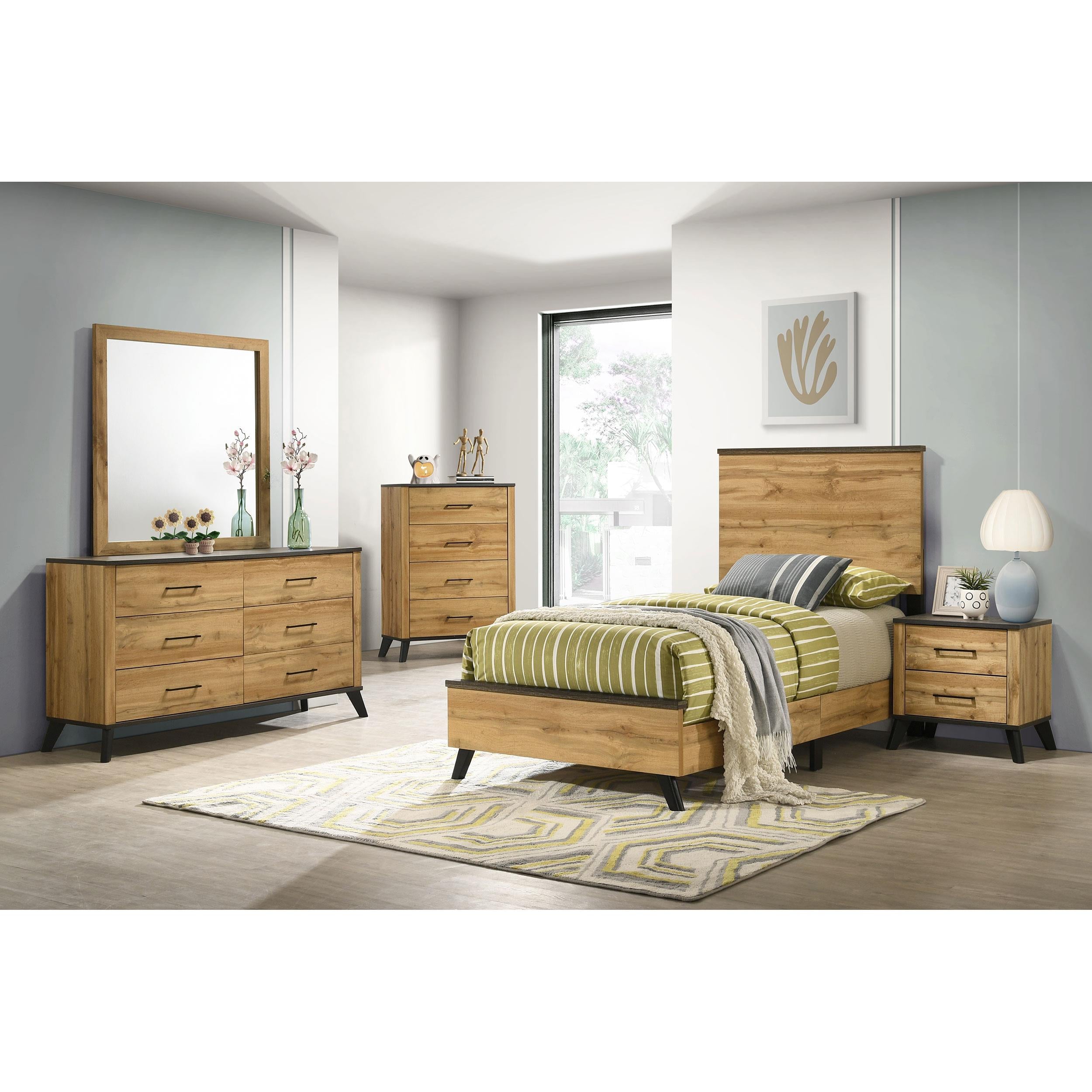  Size_Twin  -- Kaywood 225001T 52-inch Twin Panel Bed - Natural Pine IMAGE 5