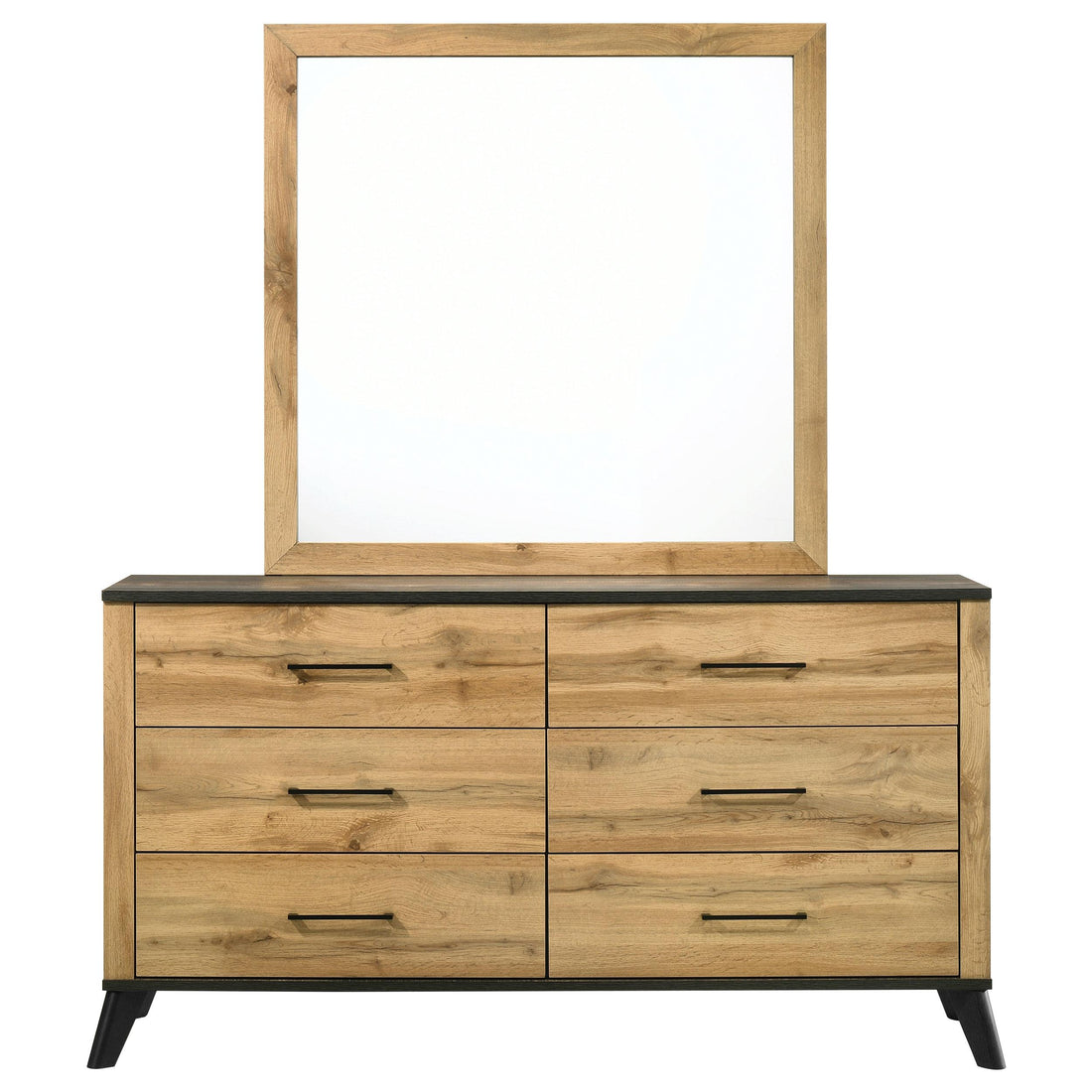  Coaster Furniture Kaywood 225003M 6-Drawer Dresser and Mirror - Natural Pine IMAGE 1