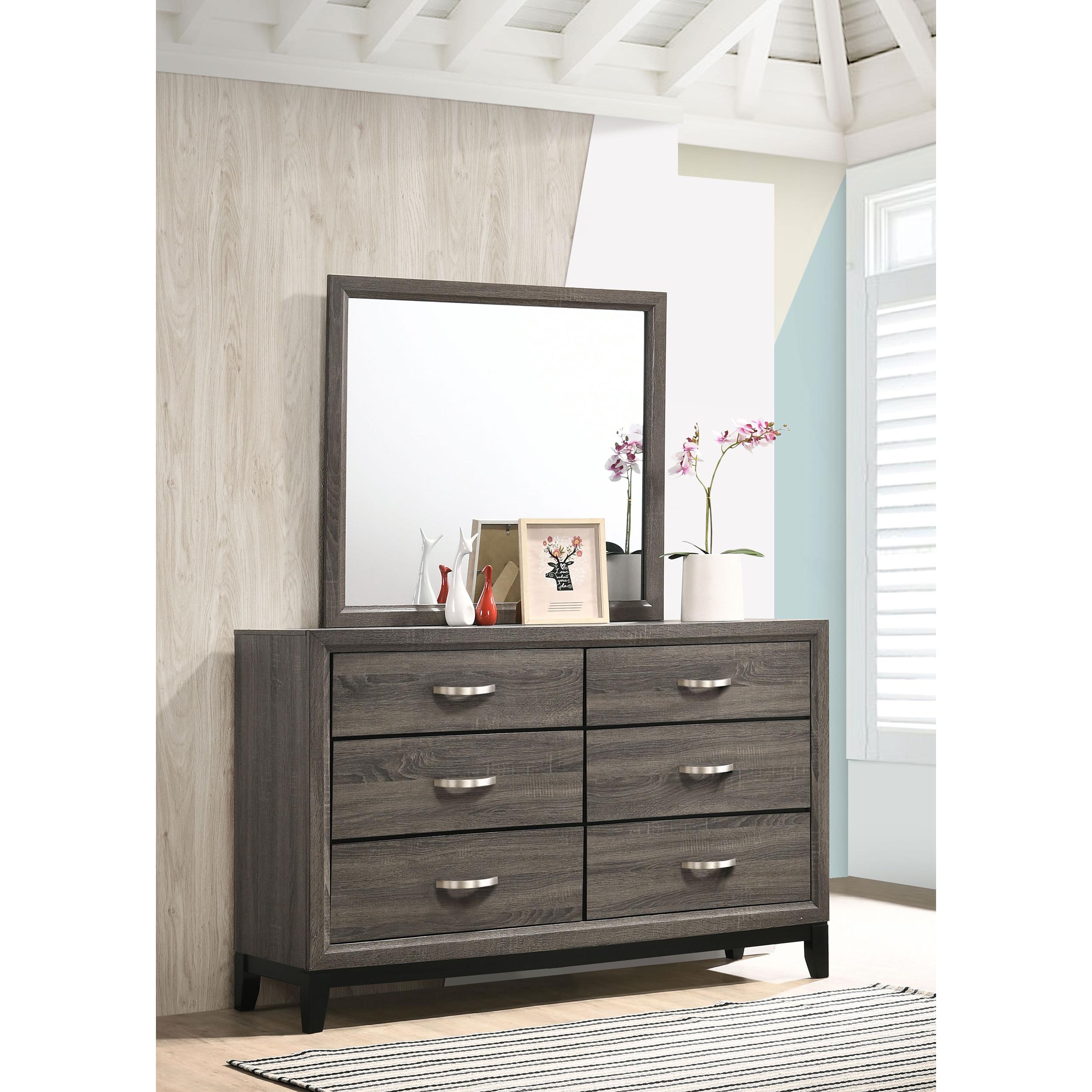  Coaster Furniture Watson 212423M 6-Drawer Dresser with Mirror - Grey Oak IMAGE 9