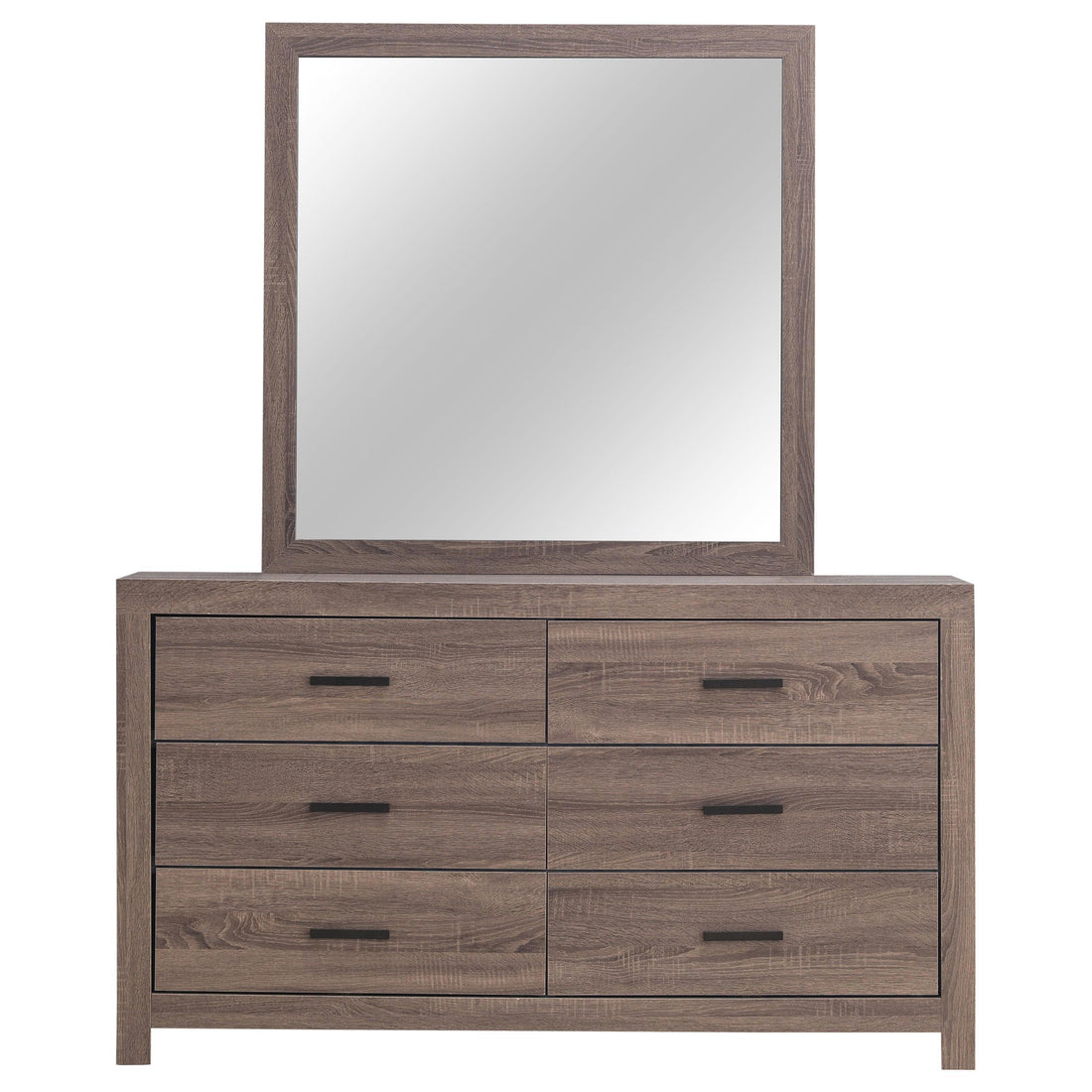  Coaster Furniture Brantford 207043M 6-Drawer Dresser with Mirror - Barrel Oak IMAGE 1
