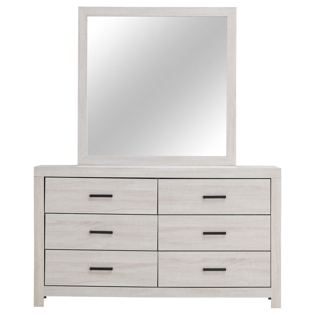  Coaster Furniture Brantford 207053M 6-Drawer Dresser with Mirror - Coastal White IMAGE 1