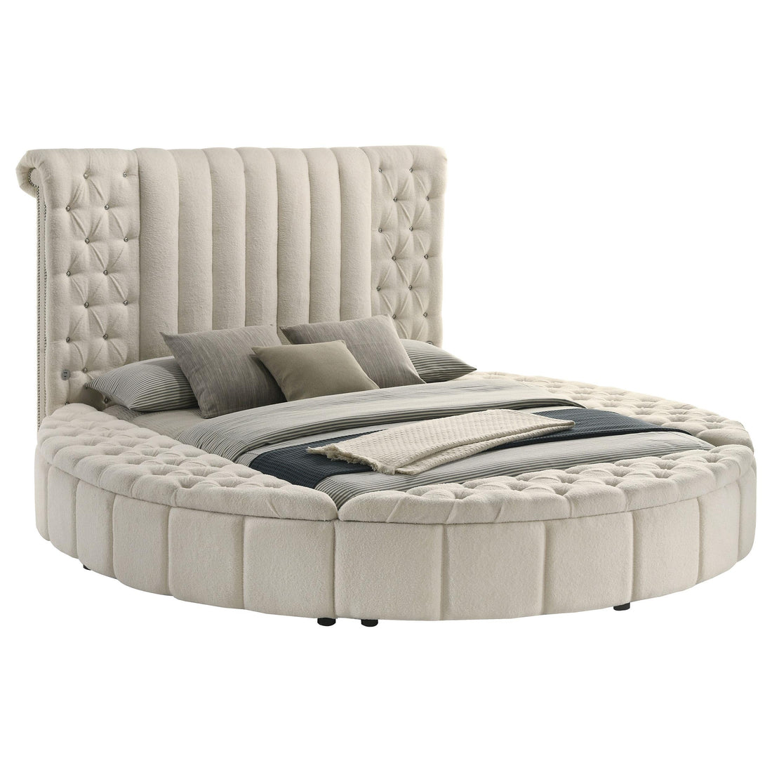  Size_Queen  -- Coaster Furniture Sonya Upholstered Panel Bed with Storage IMAGE 1